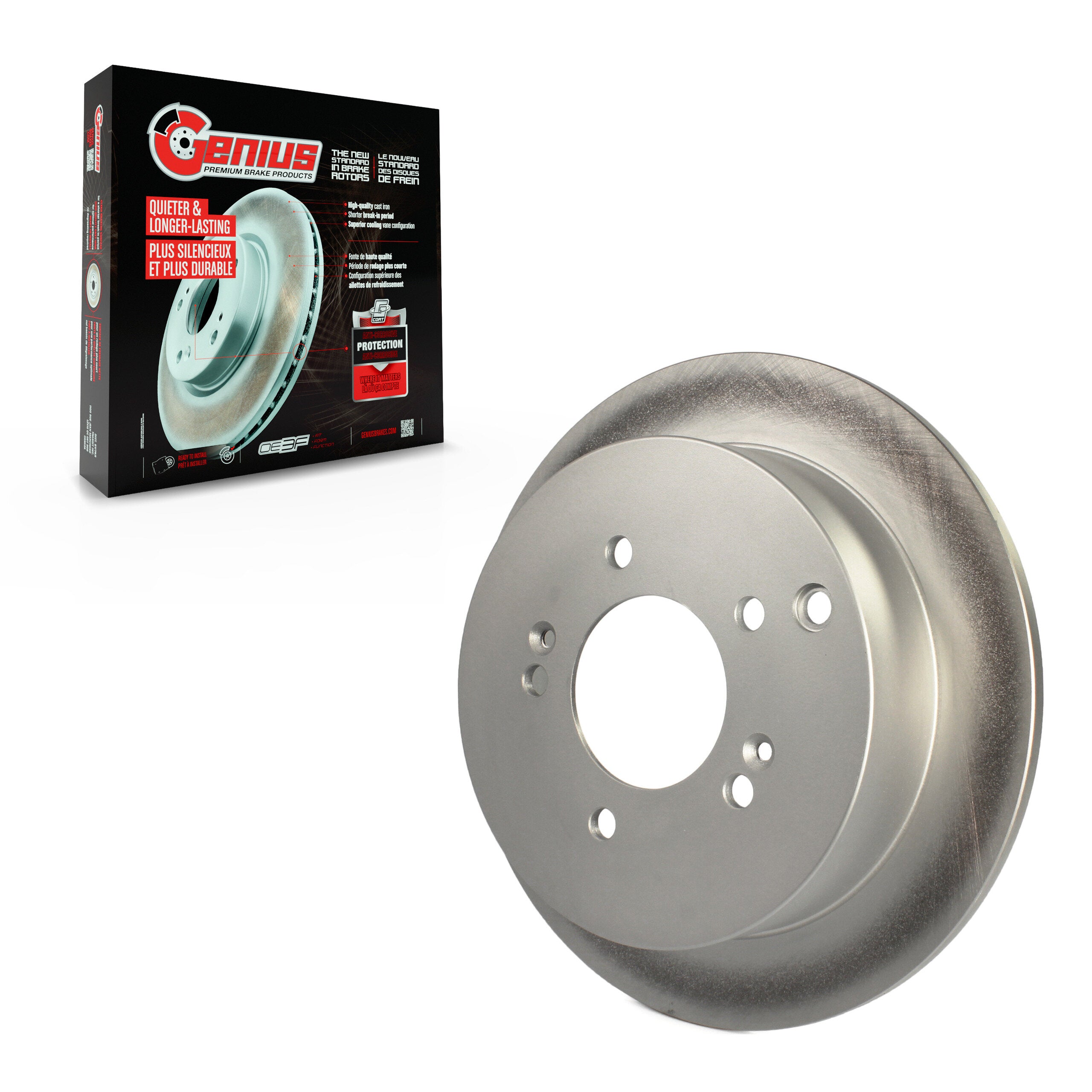 Genius GCR-980087 Disc Brake Rotor for 2001-2016 Hyundai Tucson, Kia Sportage, Hyundai Santa Fe - Rear