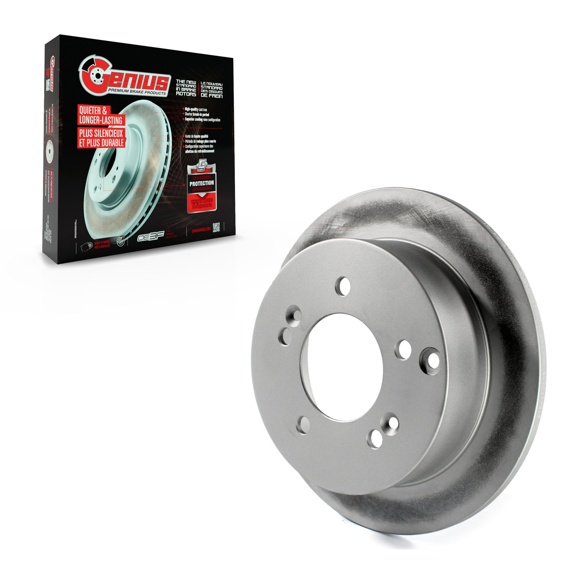 Genius GCR-980095 Disc Brake Rotor for 2001-2010 Kia Magentis, Kia Optima, Hyundai Sonata - Rear