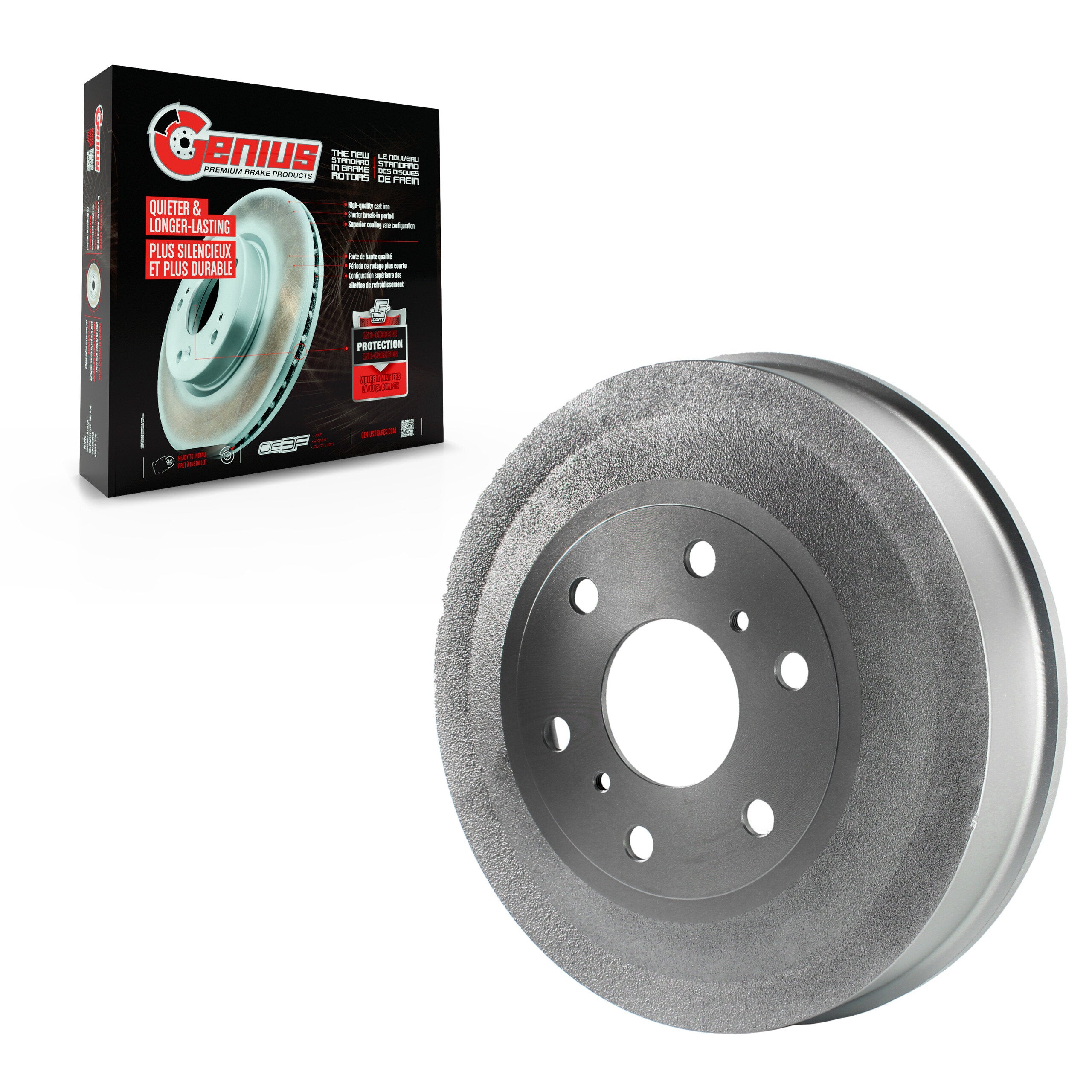 Genius GCR-9801 Brake Drum for 2009-2013 Chevrolet Silverado 1500, GMC Sierra 1500 - Rear