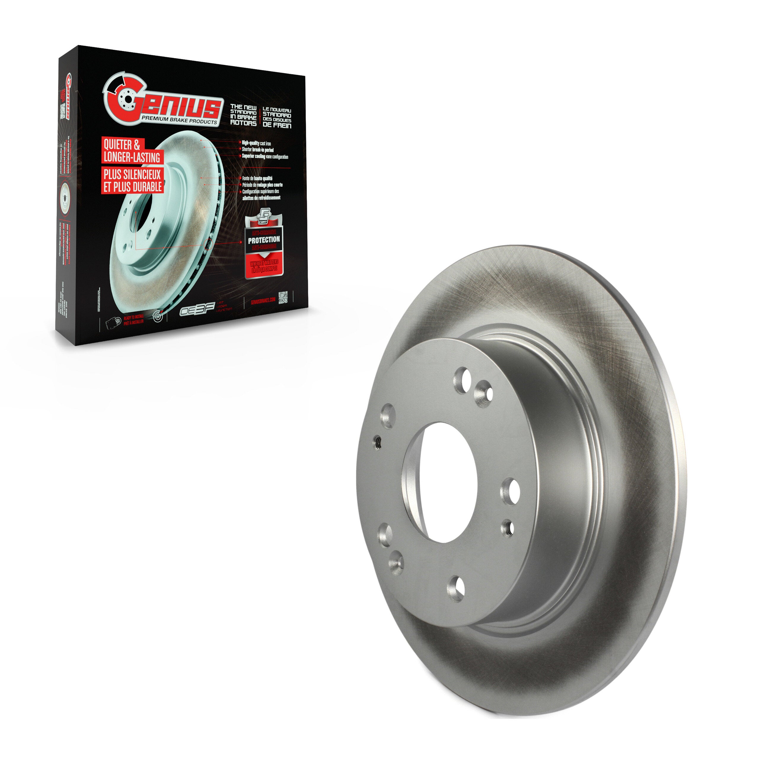 Genius GCR-980138 Disc Brake Rotor for 2003-2008 Honda Accord, Acura TSX - Rear