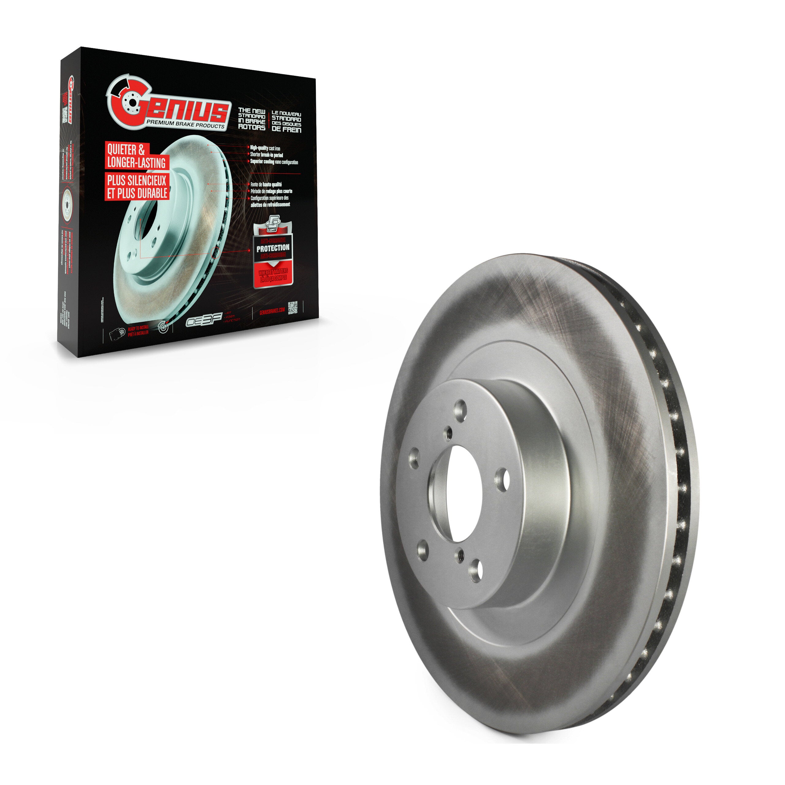 Genius GCR-980141 Disc Brake Rotor for 2000-2008 Subaru Impreza, Saab 9-2X, Subaru Baja - Front