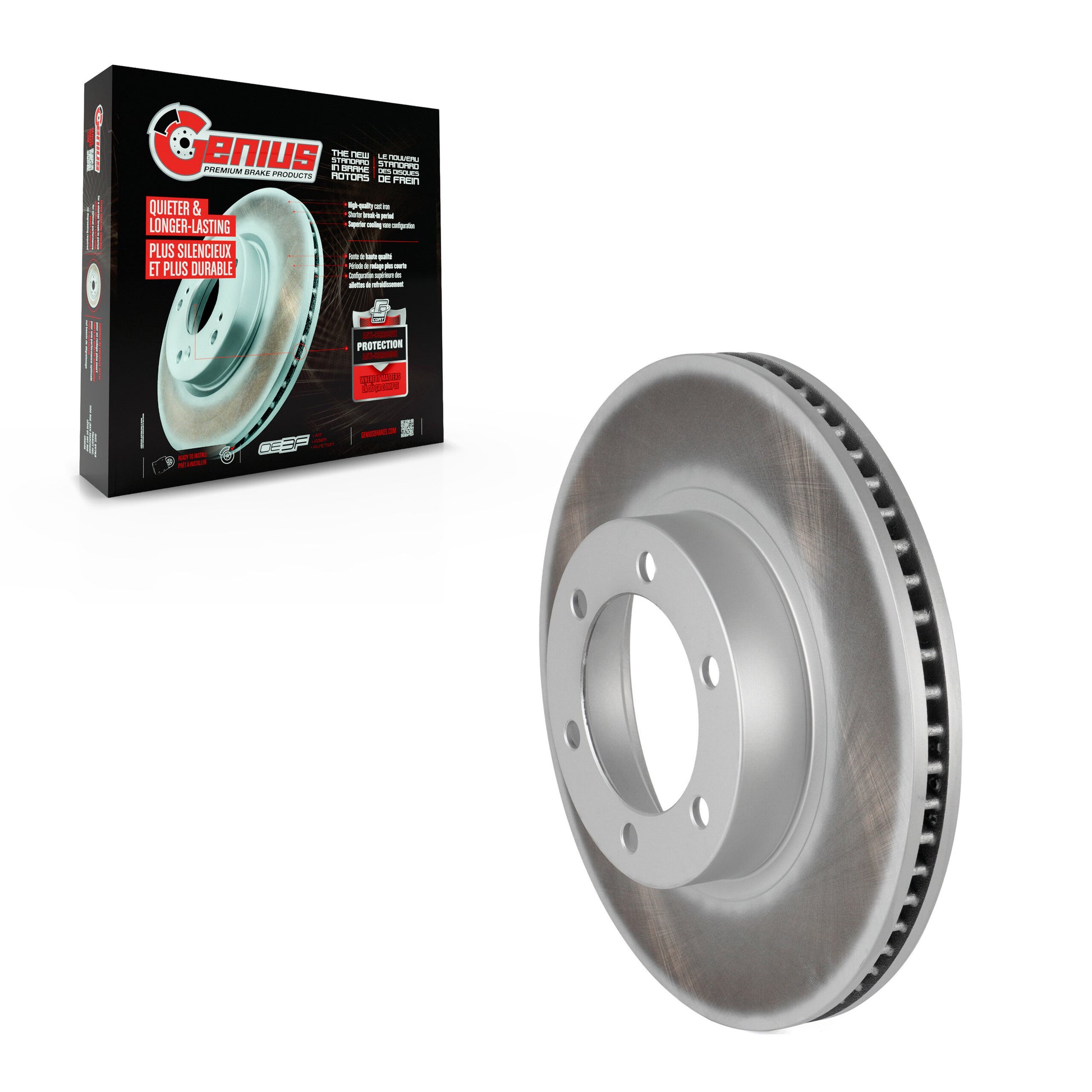 Genius GCR-980160 Disc Brake Rotor for 2003-2009 Toyota 4Runner, Lexus GX470 - Front