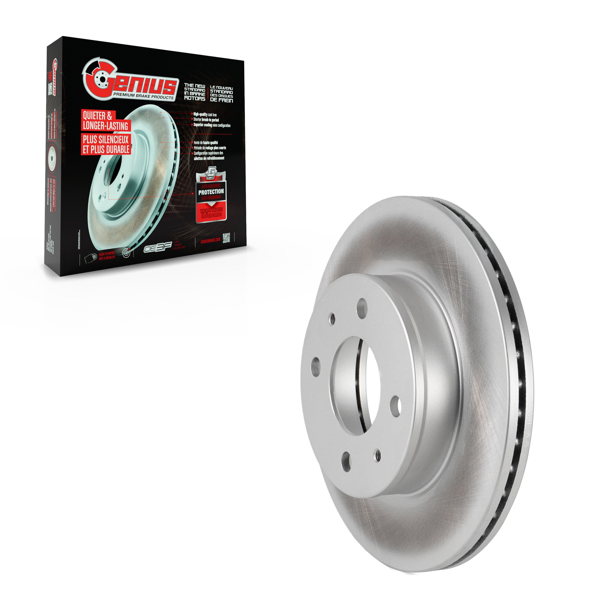 Genius GCR-980163 Disc Brake Rotor for 2000-2006 Hyundai Accent - Front