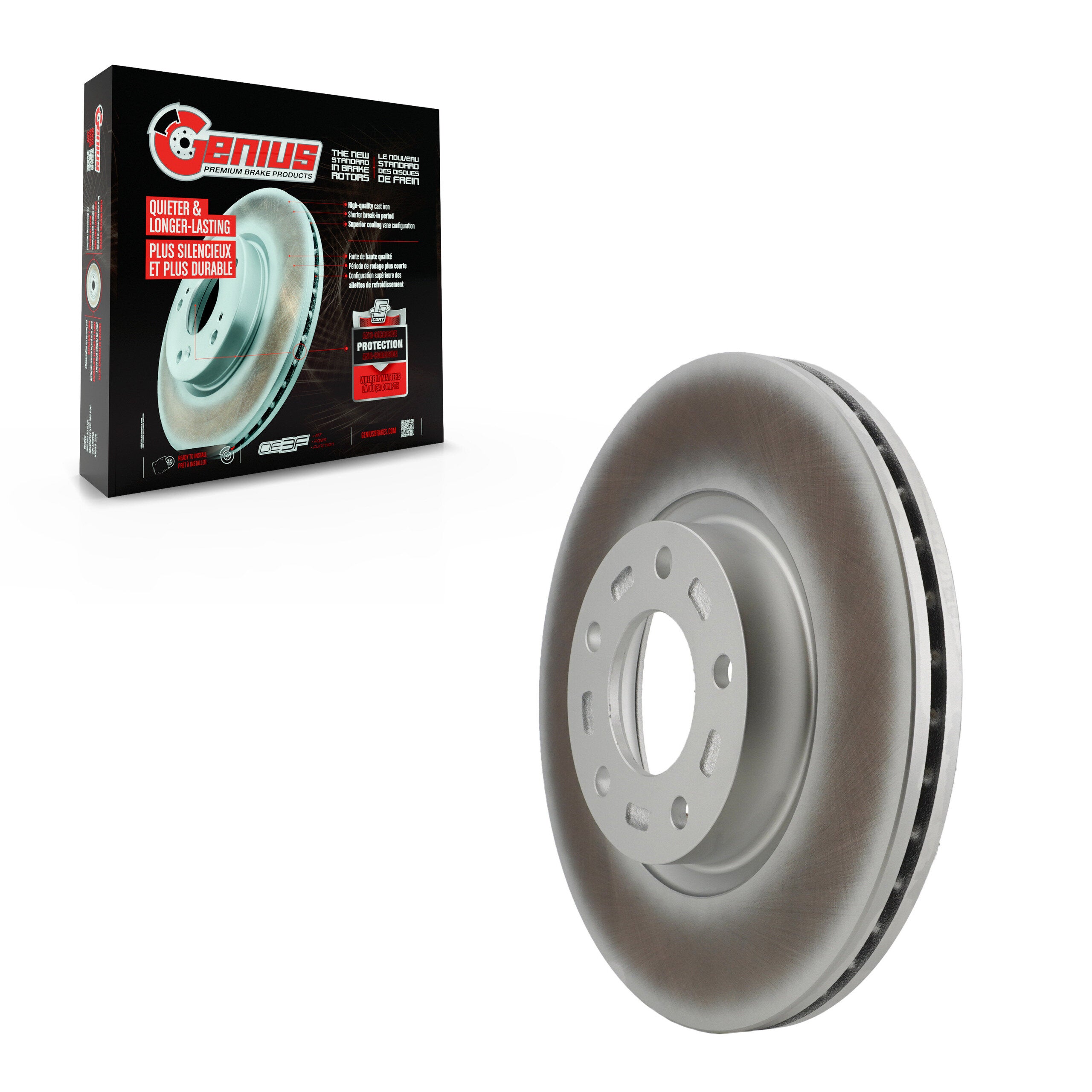 Genius GCR-980283 Disc Brake Rotor for 2004-2017 Mazda 3 Sport, Mazda 5, Mazda 3 - Front