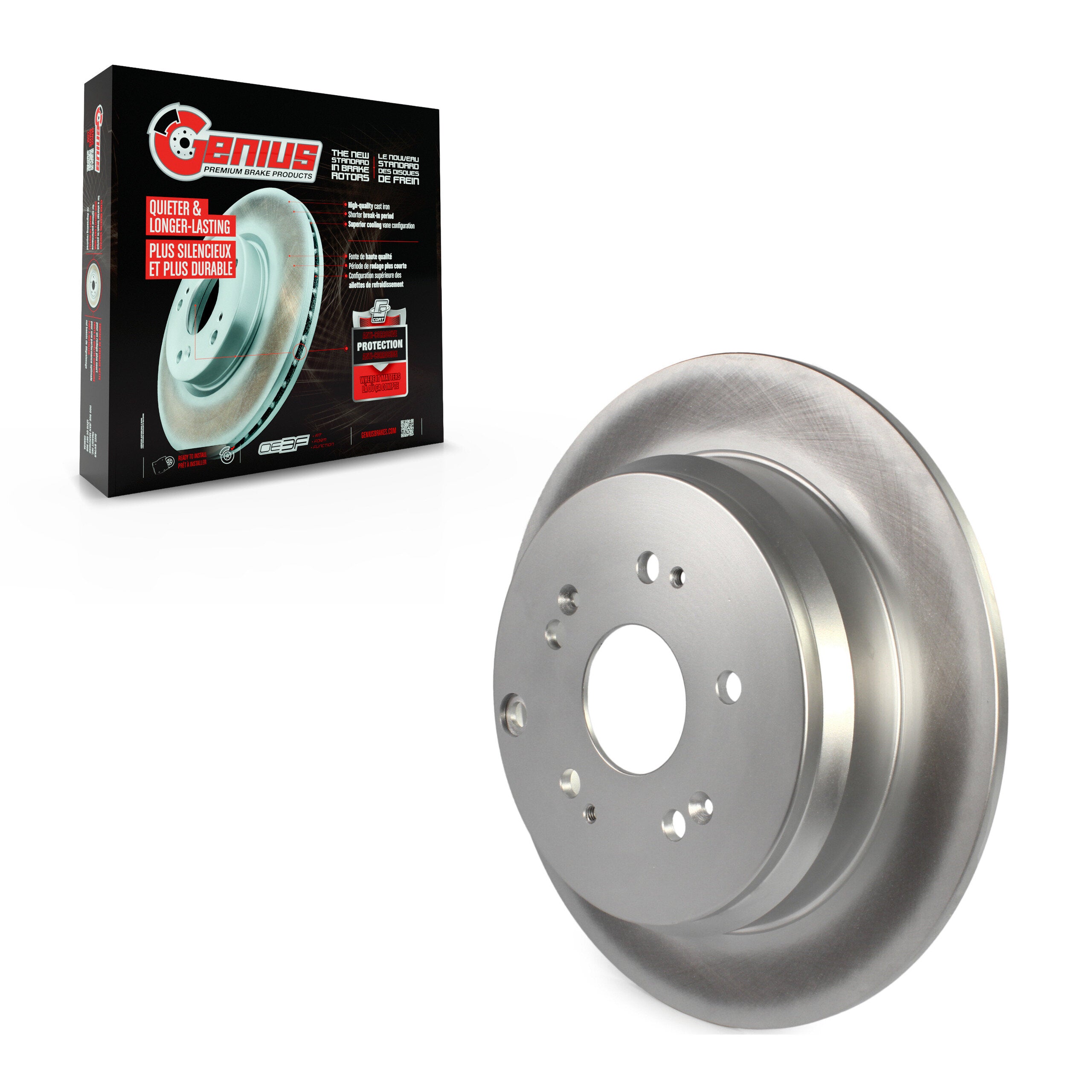 Genius GCR-980294 Disc Brake Rotor for 2005-2018 Acura RDX, Honda CR-V - Rear