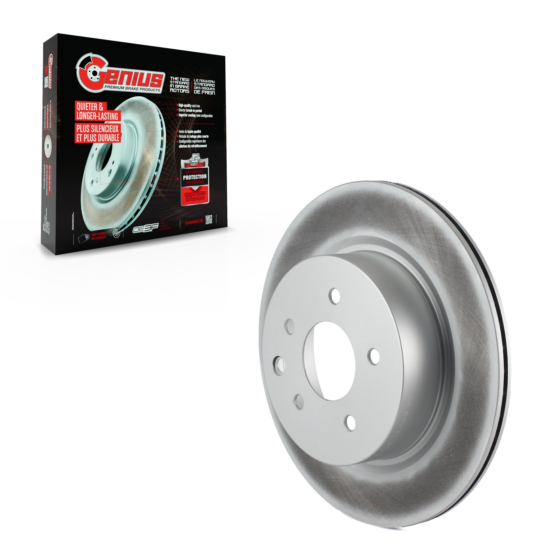 Genius GCR-980333 Disc Brake Rotor for 2005-2024 Nissan Z, Nissan Maxima, INFINITI Q40 - Rear