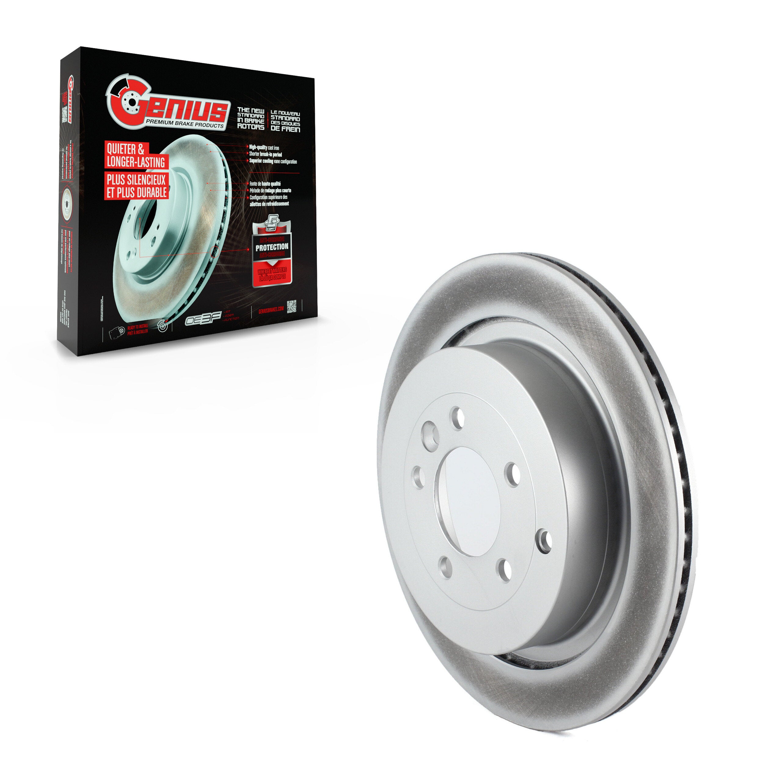 Genius GCR-980345 Disc Brake Rotor for 2005-2016 Land Rover LR4, Land Rover Range Rover Sport, Land Rover LR3 - Rear