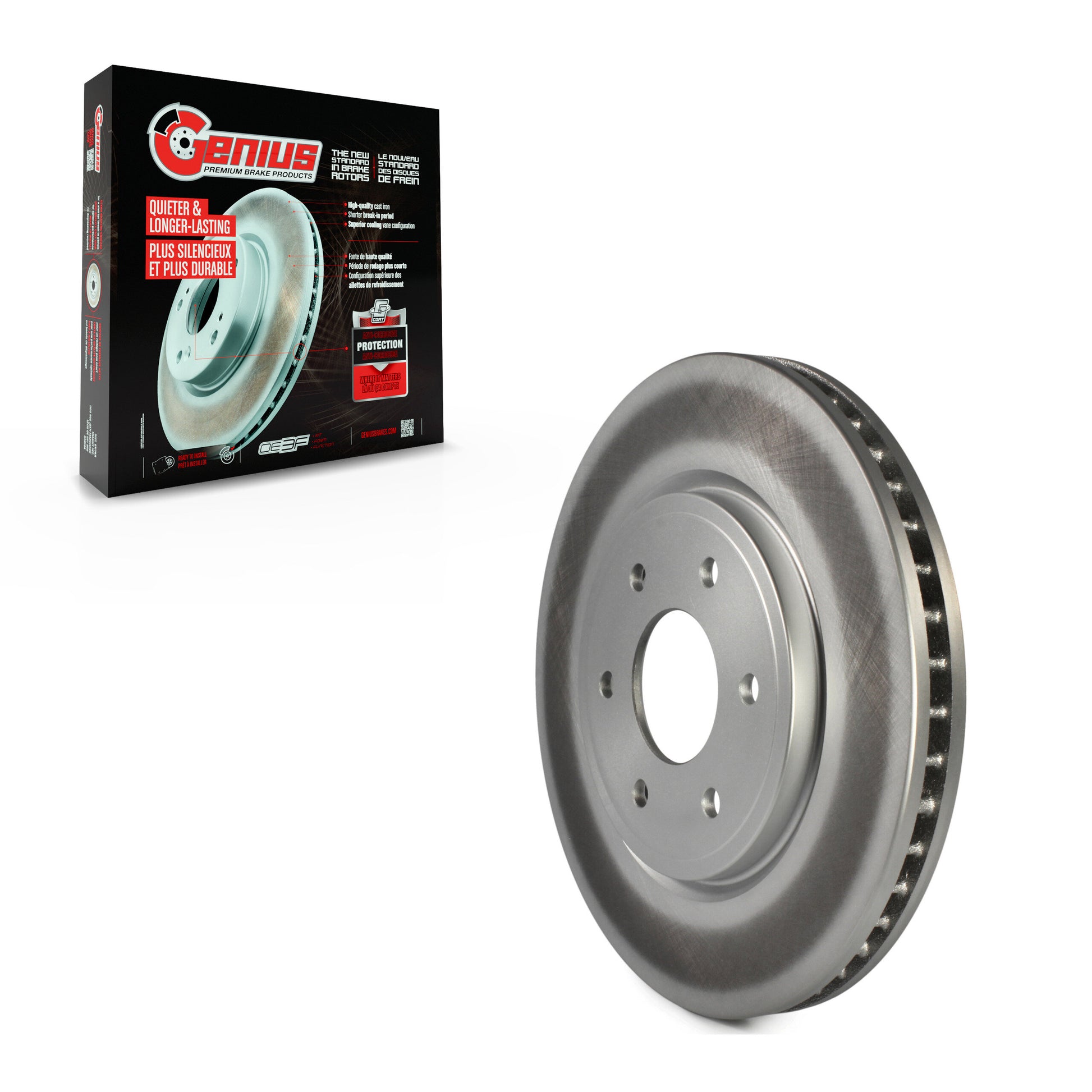 Genius GCR-980370 Disc Brake Rotor for 2005-2025 Nissan Frontier, Suzuki Equator, Nissan Pathfinder