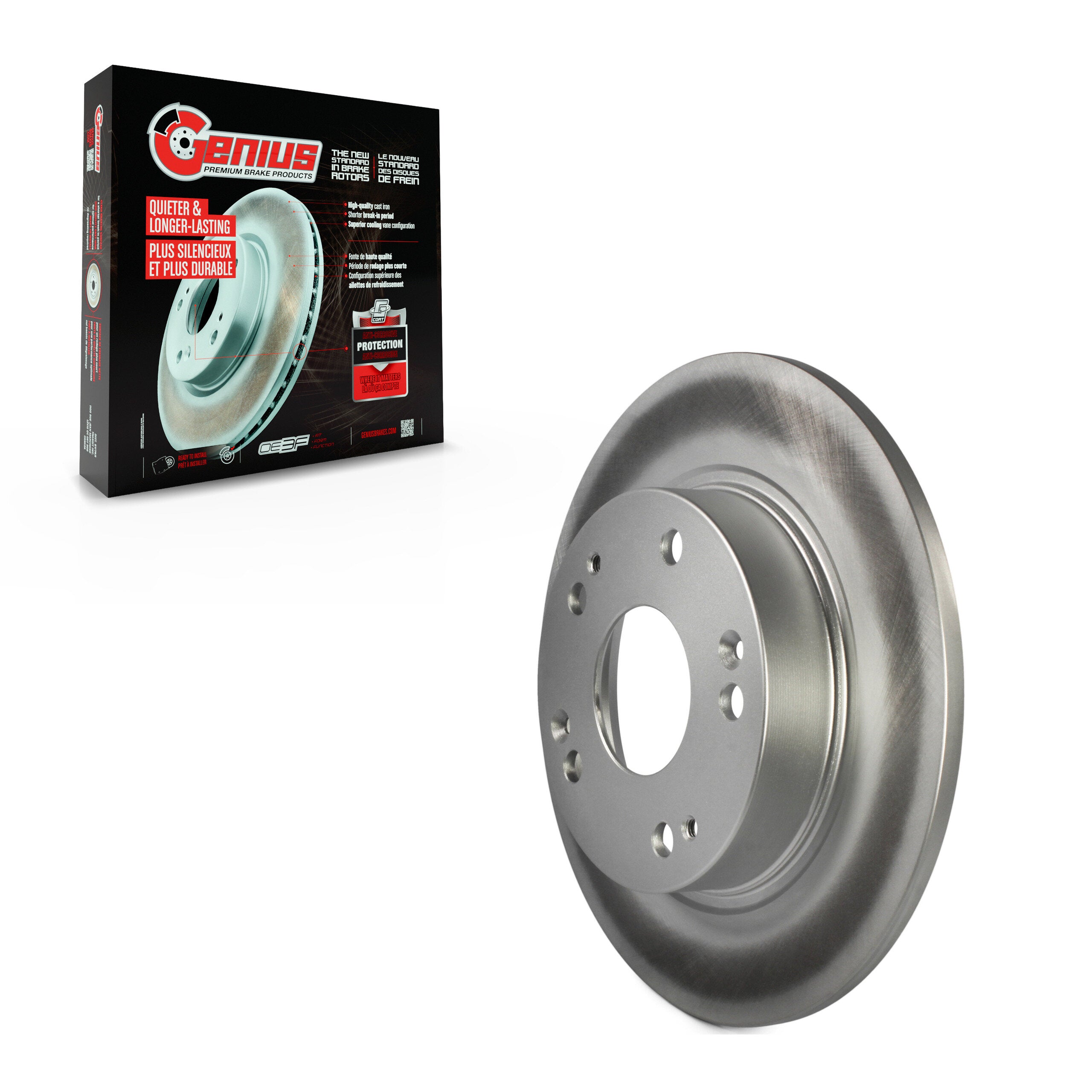 Genius GCR-980402 Disc Brake Rotor for 2006-2015 Honda Civic, Acura ILX, Acura CSX - Rear