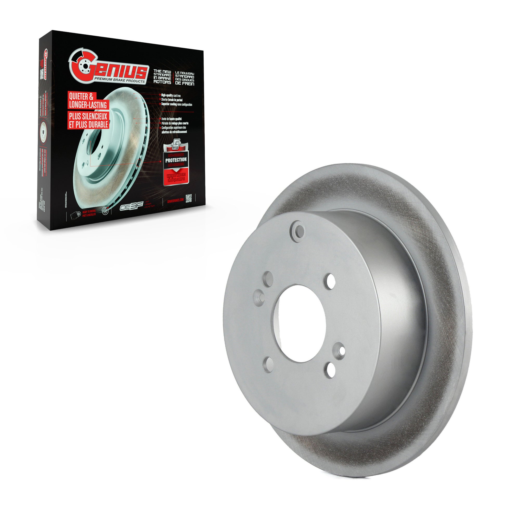 Genius GCR-980418 Disc Brake Rotor for 2006-2010 Hyundai Accent, Kia Rio, Kia Rio5 - Rear