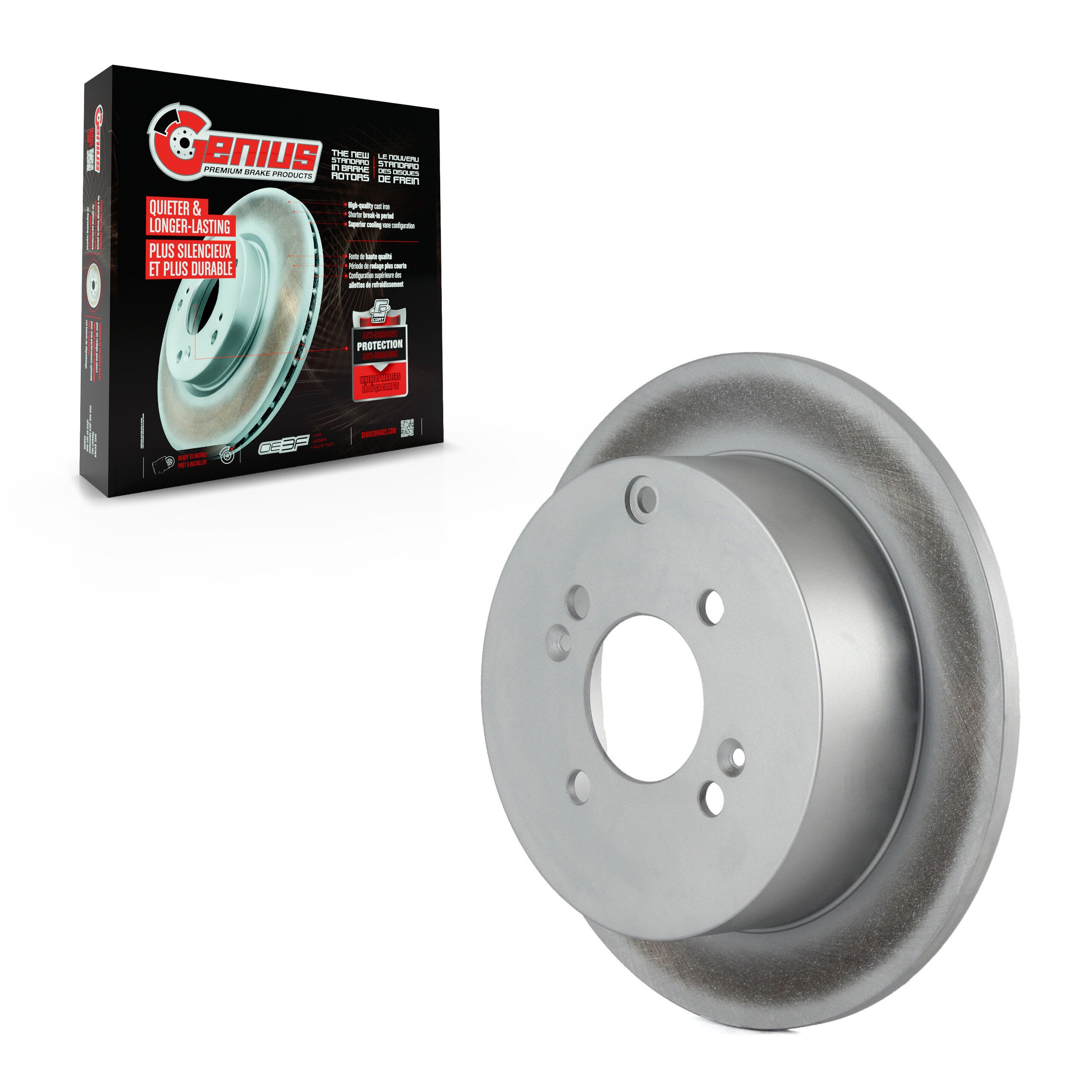 Genius GCR-980418 Disc Brake Rotor for 2006-2010 Hyundai Accent, Kia Rio, Kia Rio5 - Rear