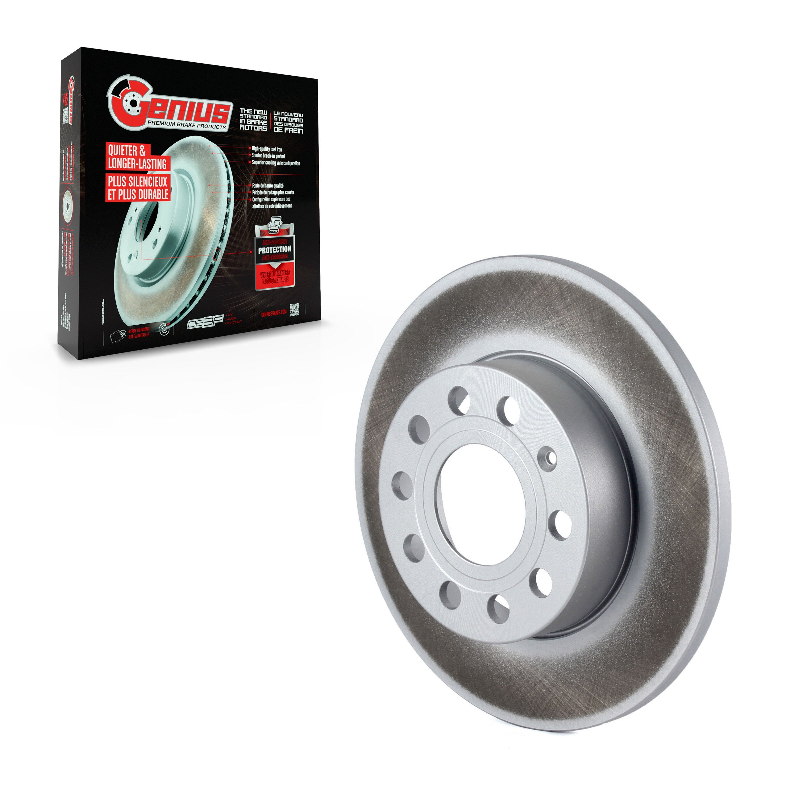 Genius GCR-980423 Disc Brake Rotor for 2005-2011 Volkswagen Golf, Audi A3, Audi A3 Quattro - Rear