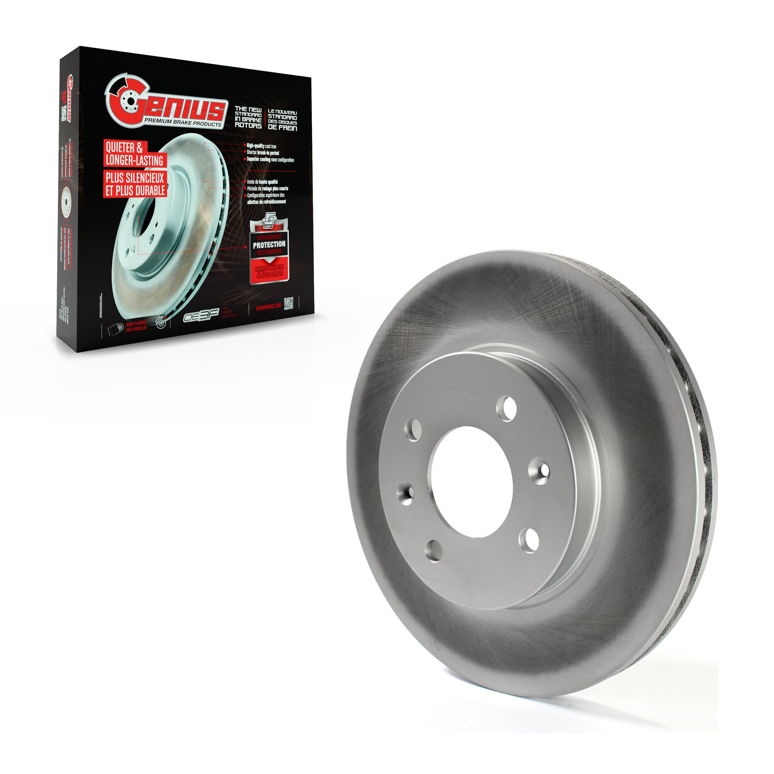 Genius GCR-980452 Disc Brake Rotor for 2006-2011 Hyundai Accent, Kia Rio, Kia Rio5 - Front