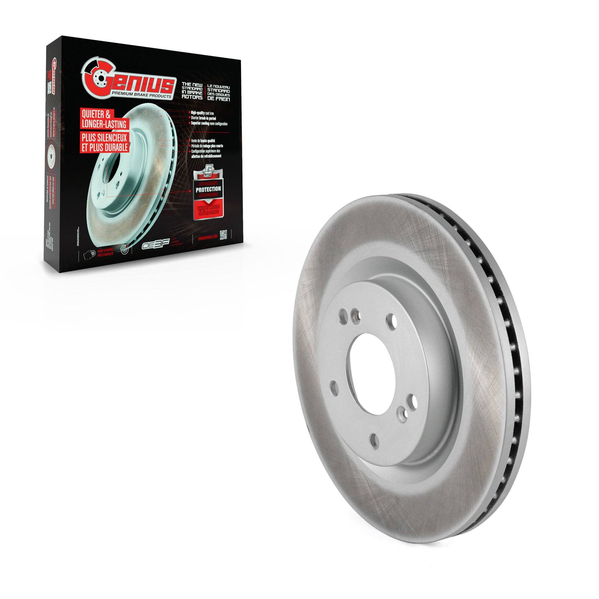Genius GCR-980455 Disc Brake Rotor for 2004-2012 Mitsubishi Galant, Mitsubishi Eclipse - Front