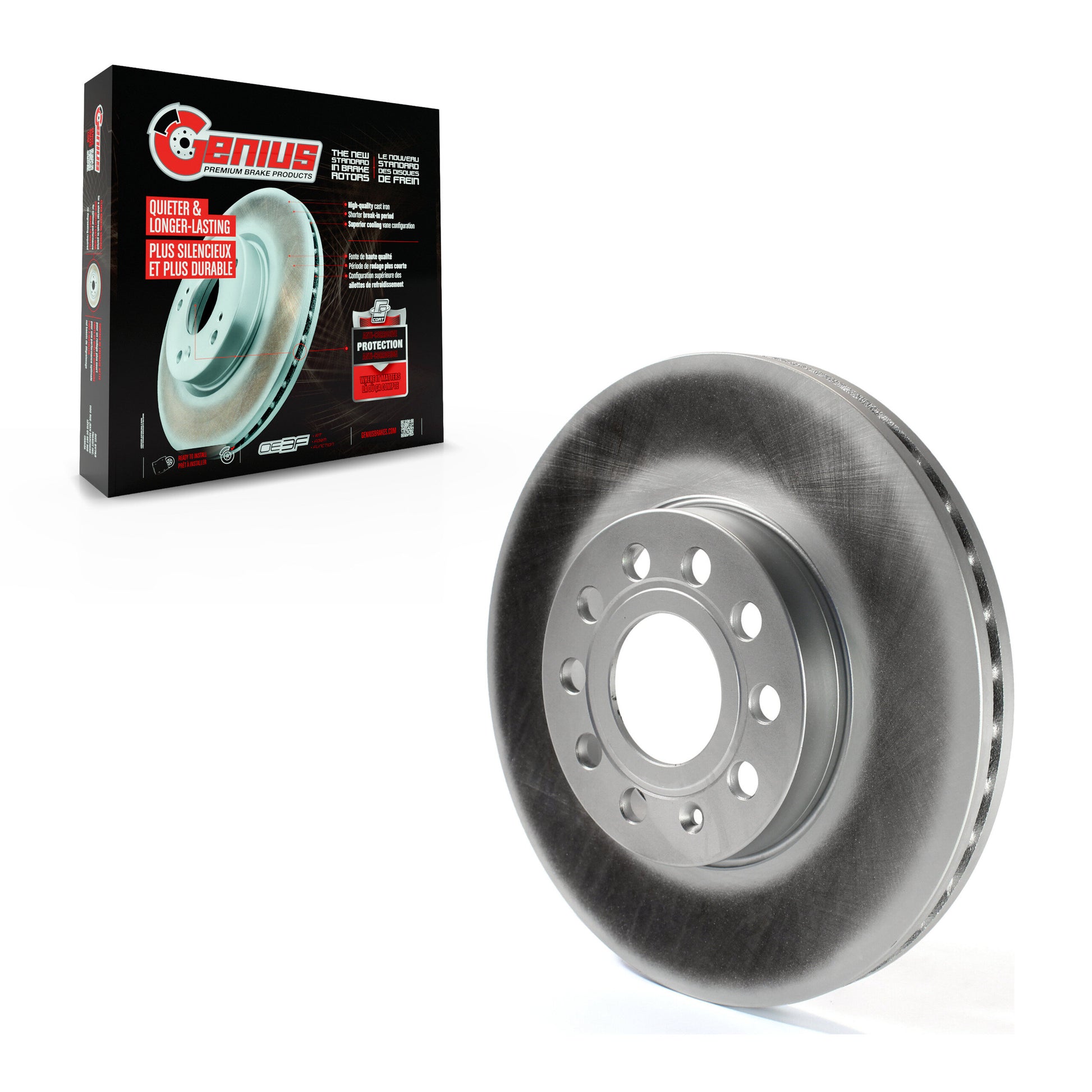 Genius GCR-980456 Disc Brake Rotor for 2005-2025 Volkswagen Jetta, Volkswagen Taos, Volkswagen Golf - Front