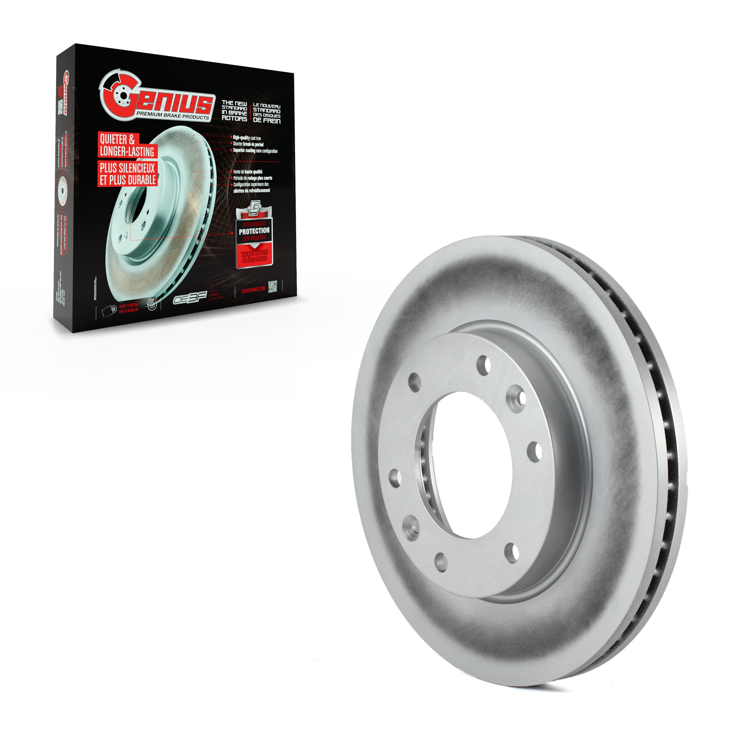 Genius GCR-980464 Disc Brake Rotor for 2006-2014 Kia Sedona, Hyundai Entourage - Front
