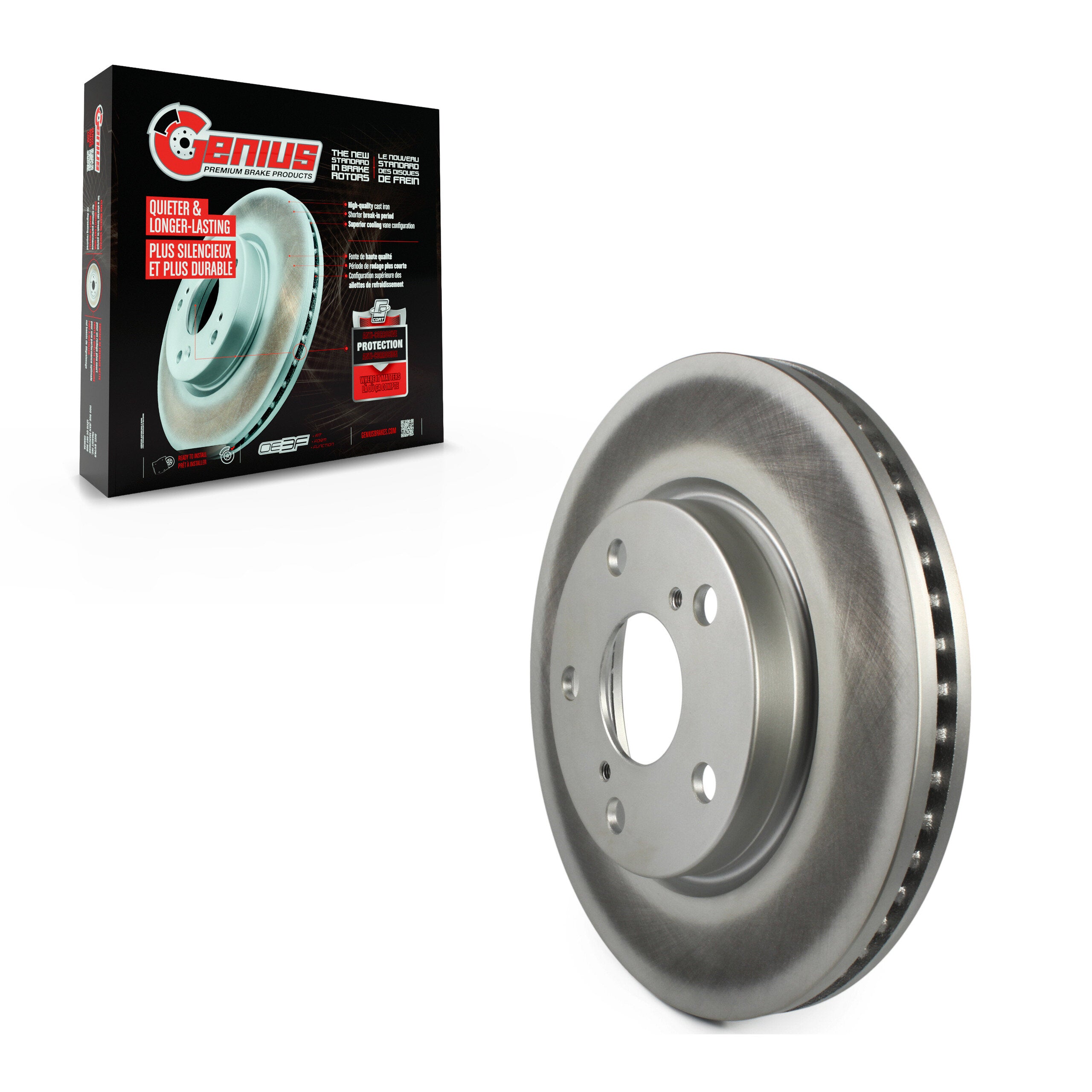 Genius GCR-980477 Disc Brake Rotor for 2006-2018 Toyota RAV4, Toyota Prius V, Lexus HS250h - Front