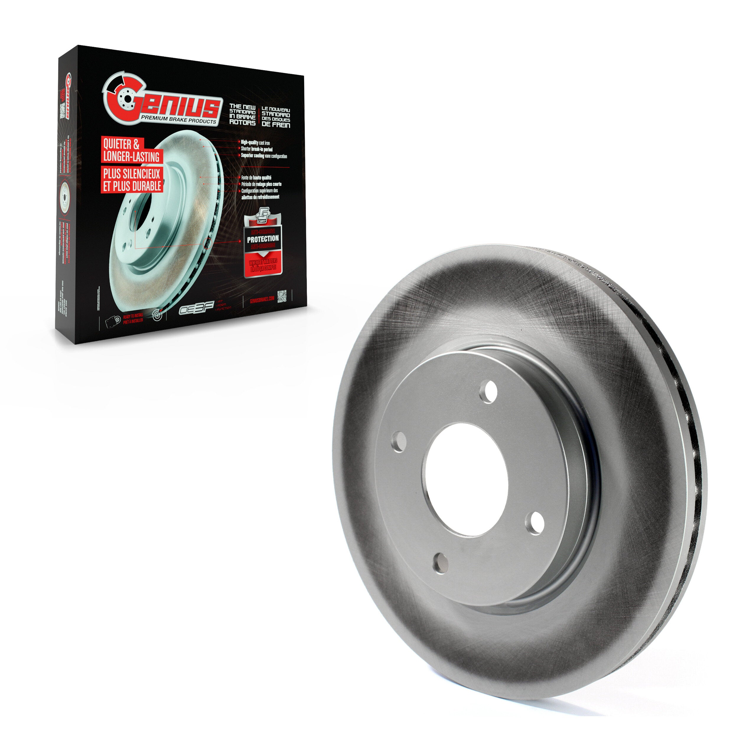 Genius GCR-980561 Disc Brake Rotor for 2007-2014 Nissan Cube, Nissan Sentra, Nissan Versa - Front