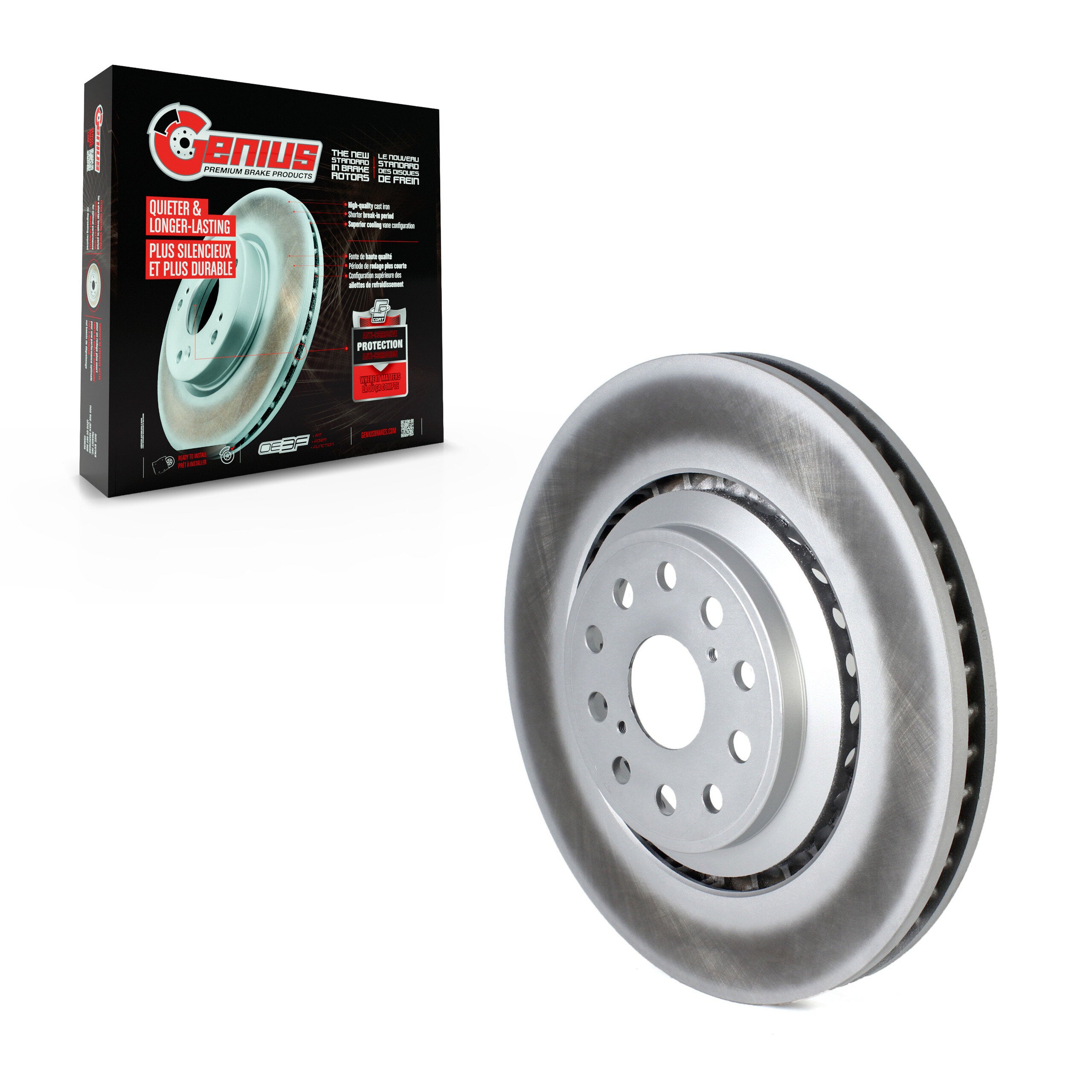 Genius GCR-980564 Disc Brake Rotor for 2007-2024 Lexus LS500h, Lexus LS500, Lexus LS460 - Front Left
