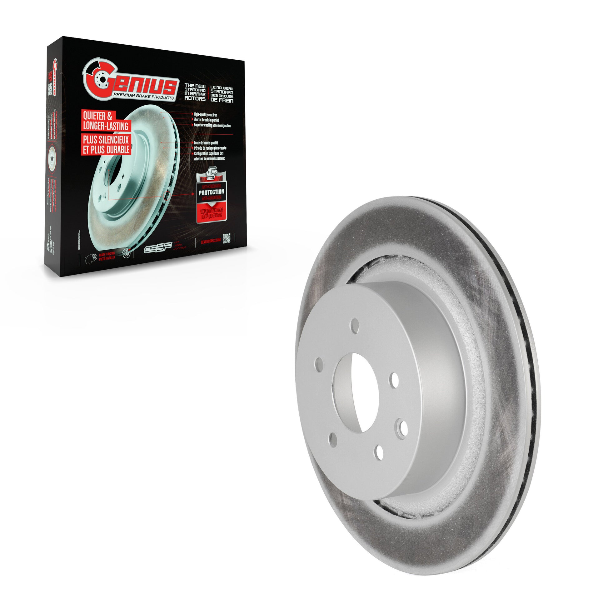 Genius GCR-980568 Disc Brake Rotor for 2007-2015 INFINITI Q60, INFINITI G37, INFINITI G35 - Rear