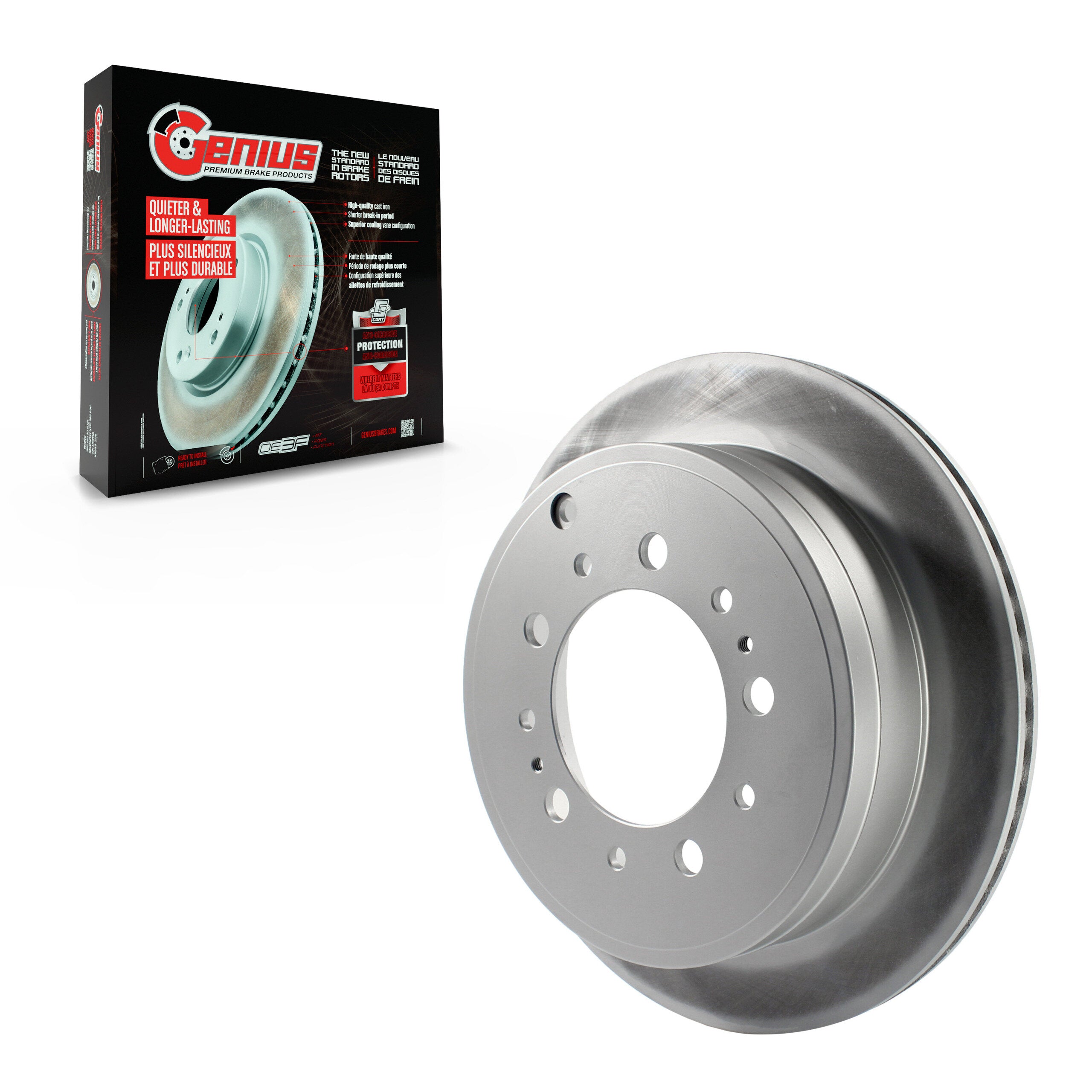 Genius GCR-980584 Disc Brake Rotor for 2007-2022 Lexus LX570, Toyota Land Cruiser, Toyota Sequoia - Rear