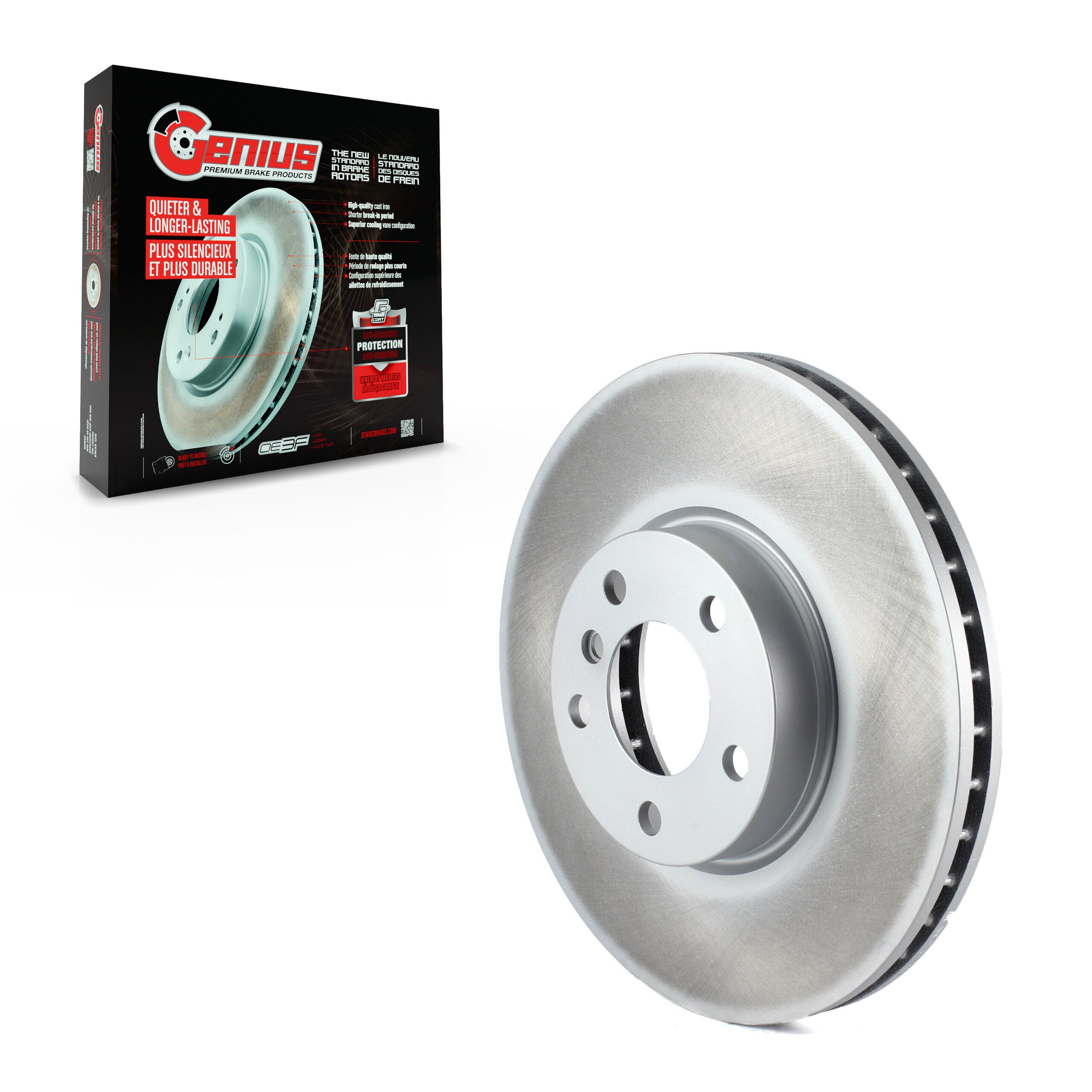 Genius GCR-980590 Disc Brake Rotor for 2007-2019 BMW X5, BMW X6 - Front