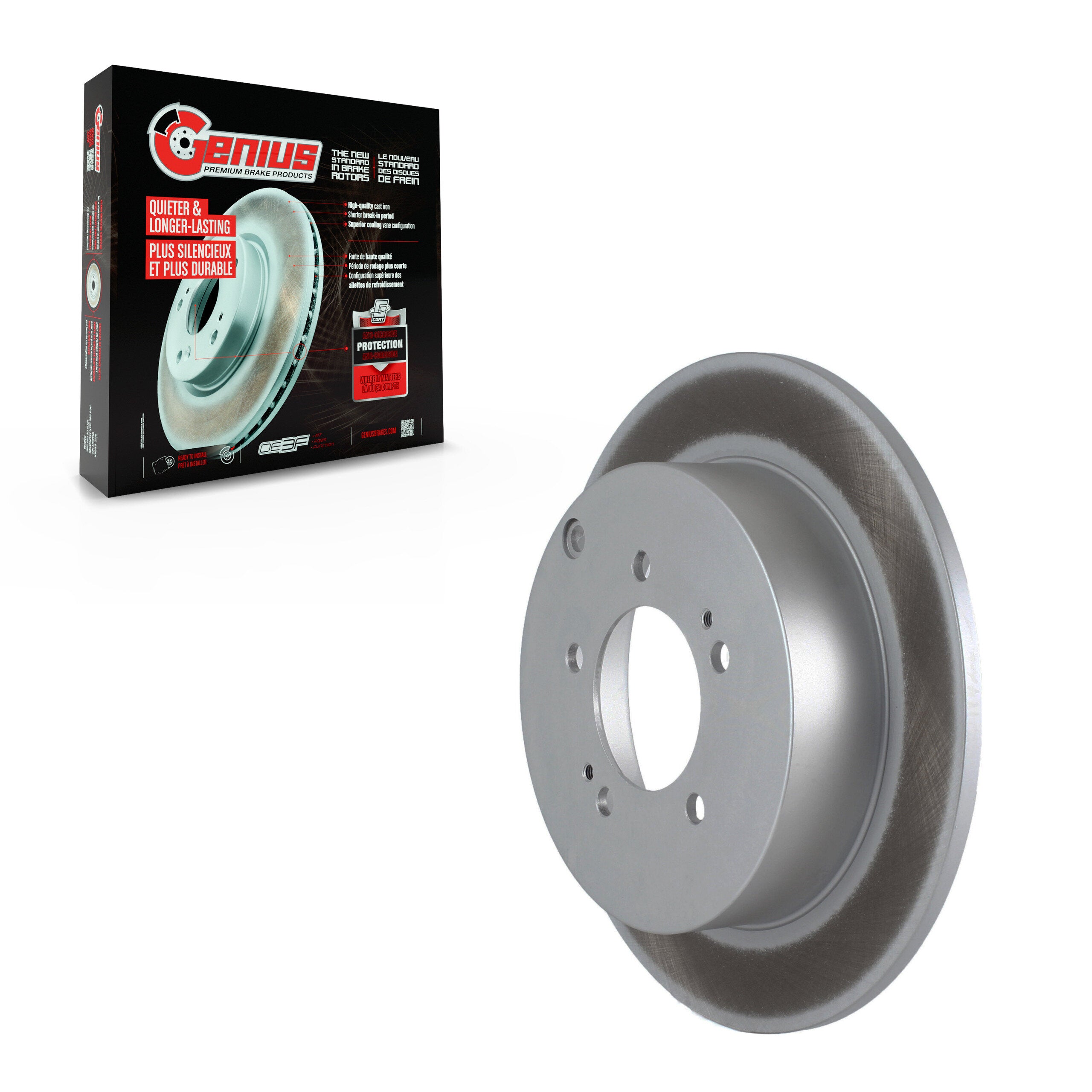 Genius GCR-980594 Disc Brake Rotor for 2007-2015 Mitsubishi Outlander, Mitsubishi Lancer - Rear