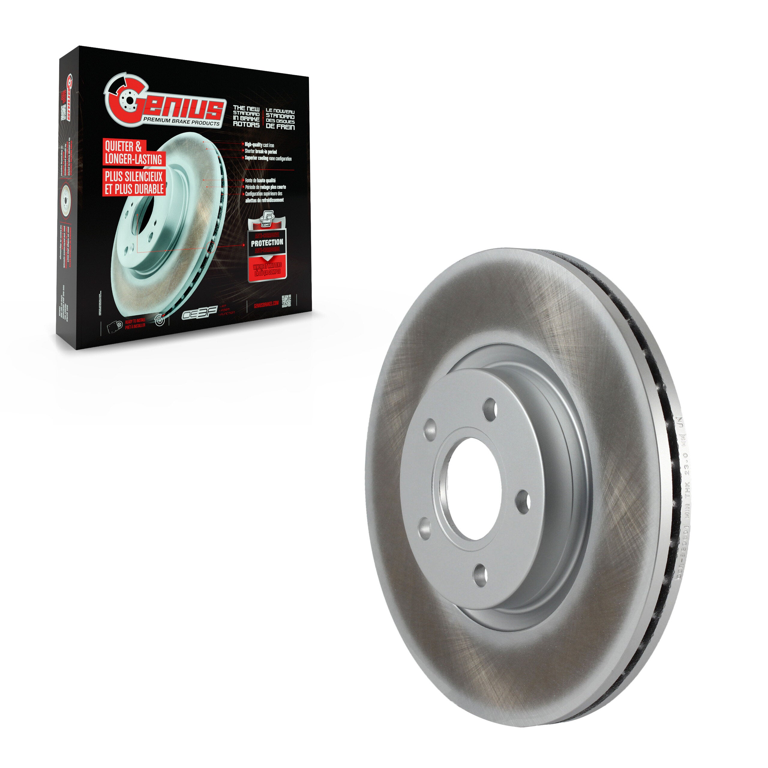 Genius GCR-980601 Disc Brake Rotor for 2004-2019 Ford Escape, Ford C-Max, Volvo C30 - Front