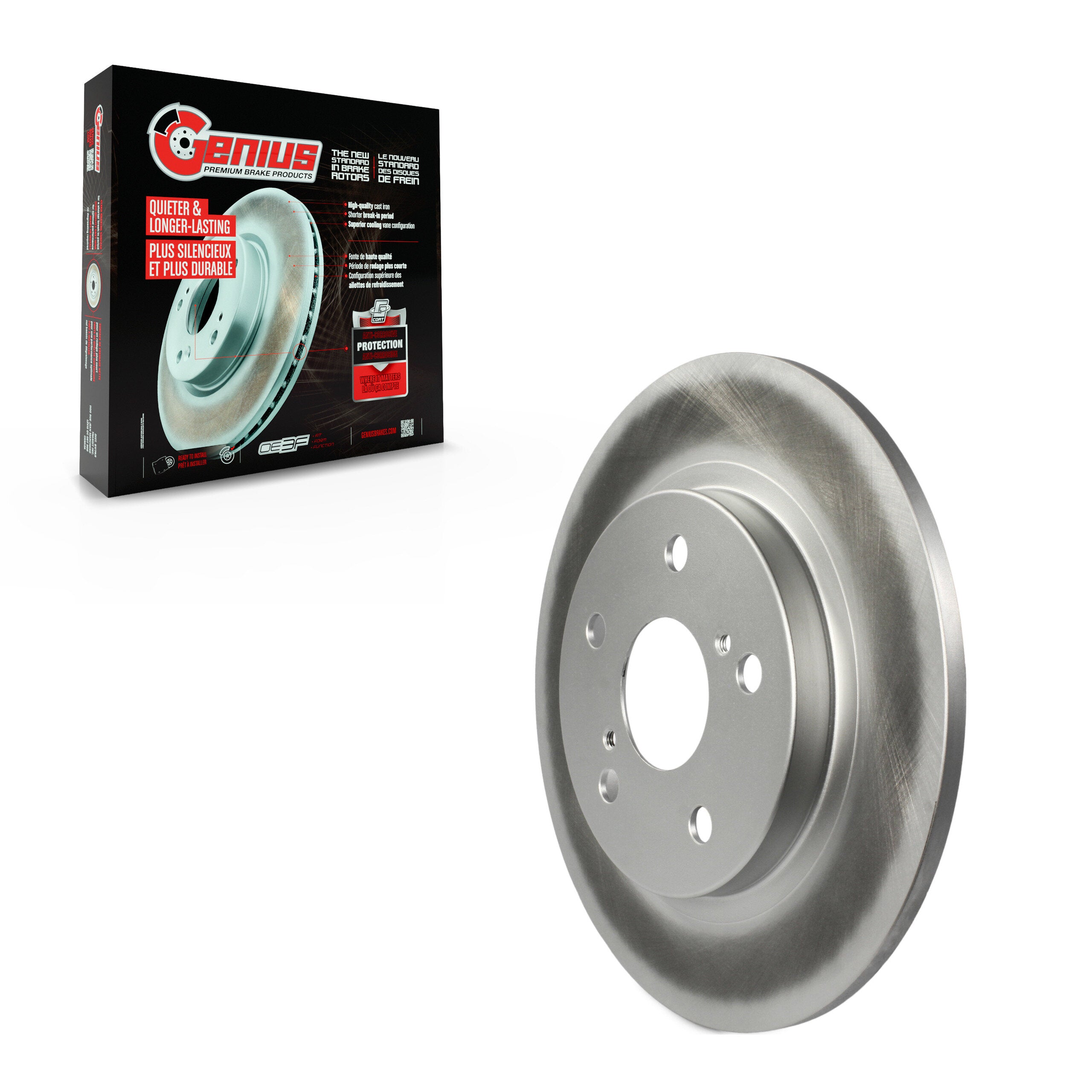Genius GCR-980632 Disc Brake Rotor for 2008-2018 Toyota Corolla iM, Scion iM, Toyota Matrix - Rear