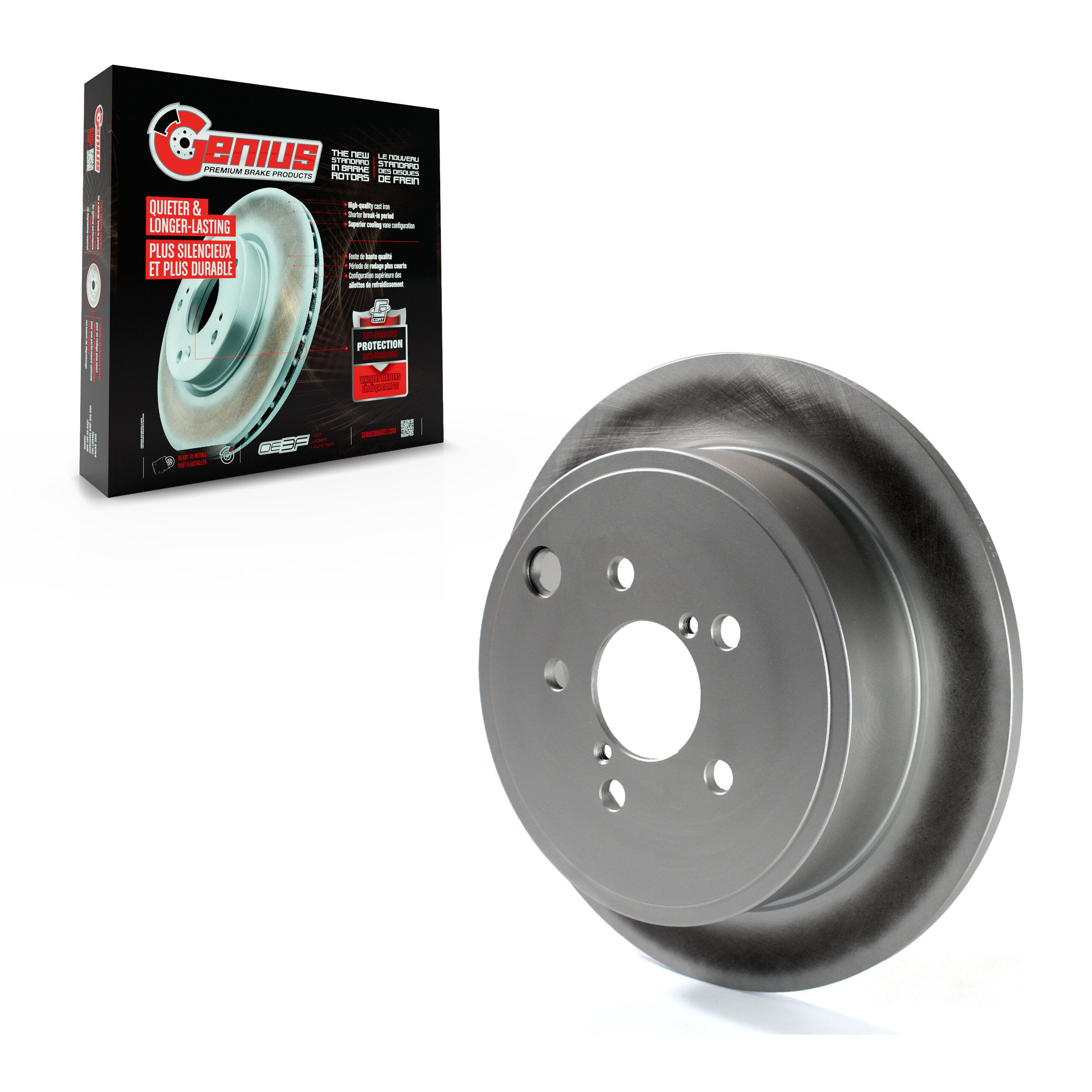 Genius GCR-980634 Disc Brake Rotor for 2008-2016 Scion FR-S, Subaru BRZ, Subaru Impreza - Rear
