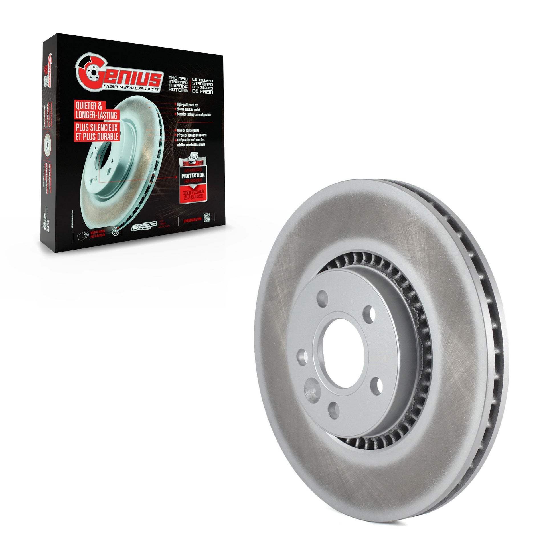 Genius GCR-980642 Disc Brake Rotor for 2007-2018 Volvo S60 Cross Country, Volvo S80, Volvo V60 - Front