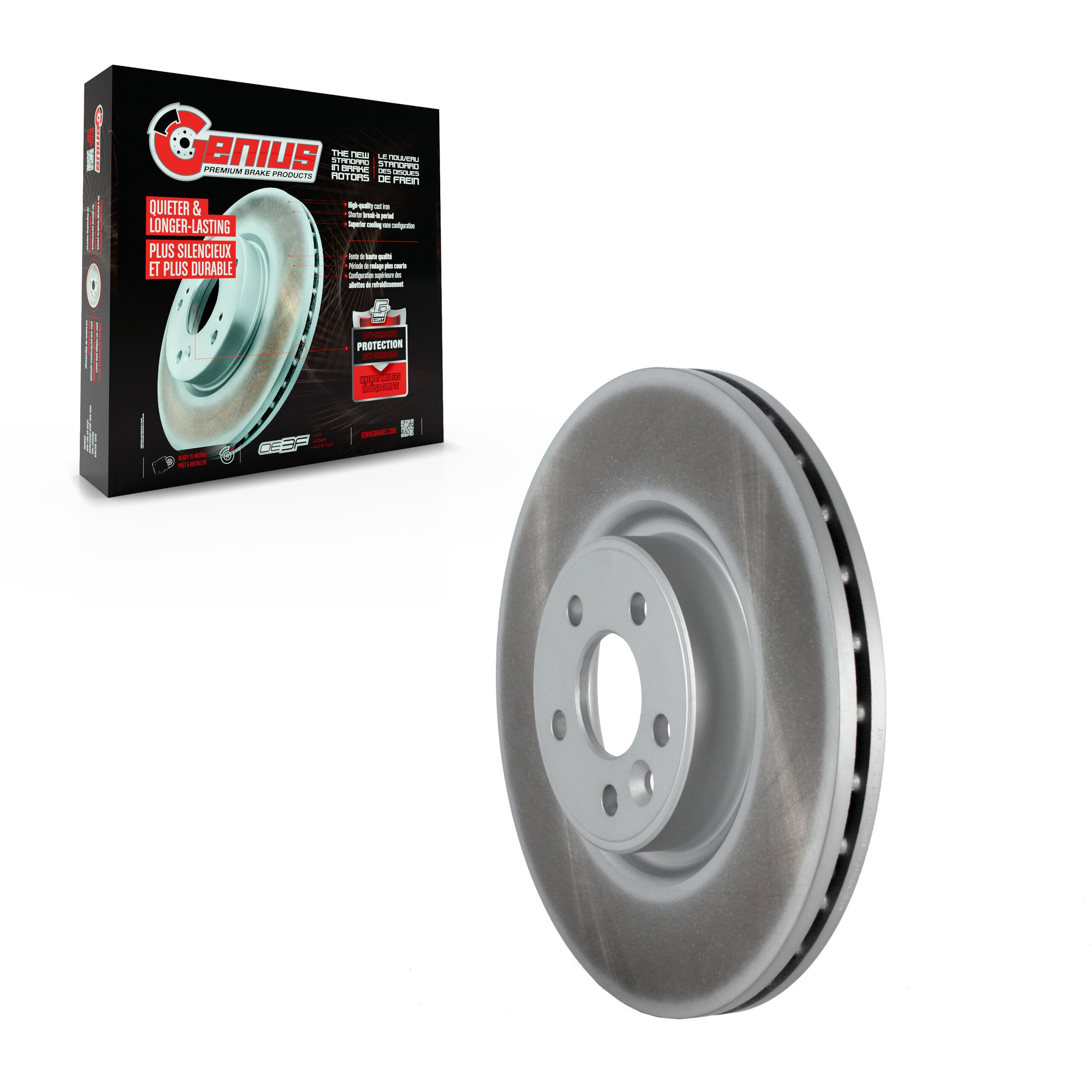 Genius GCR-980659 Disc Brake Rotor for 2007-2018 Volvo S80, Volvo V60, Volvo S60 - Front