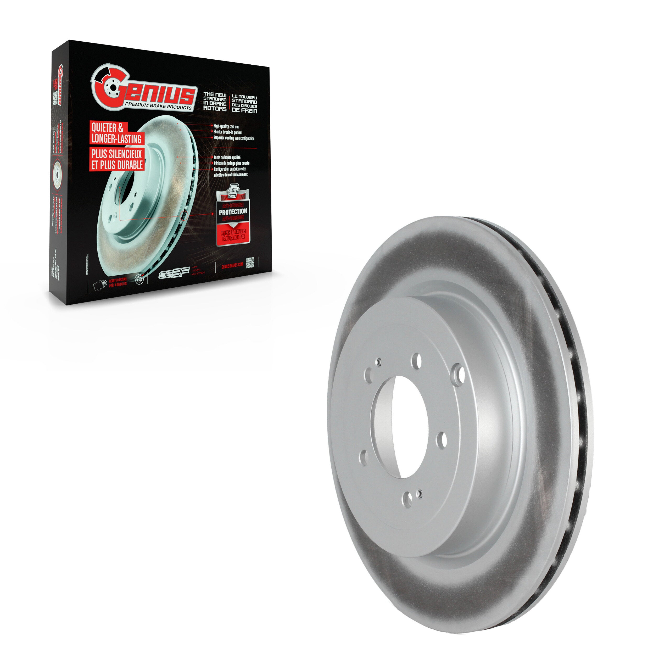 Genius GCR-980660 Disc Brake Rotor for 2008-2015 Mitsubishi Lancer - Rear
