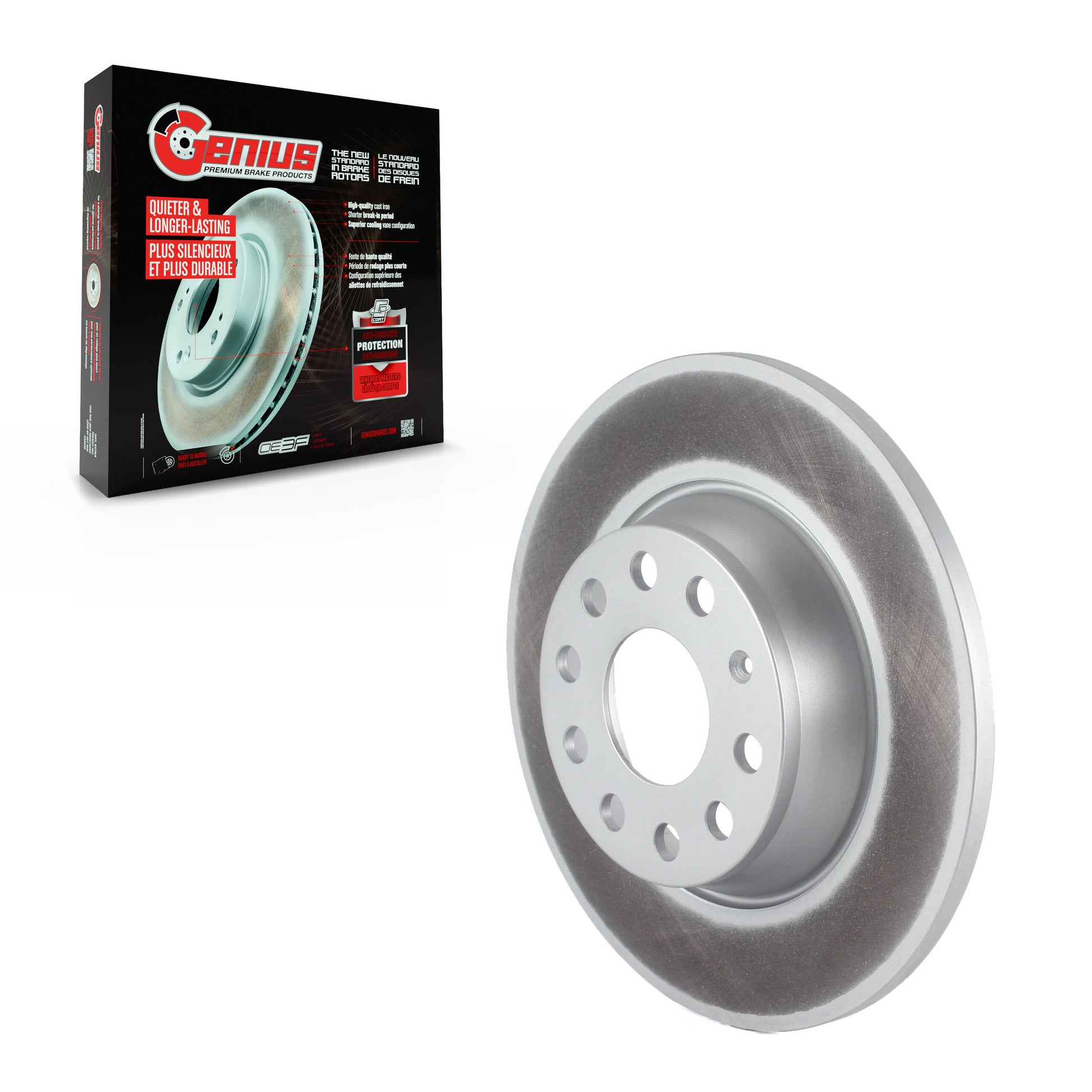 Genius GCR-980684 Disc Brake Rotor for 2005-2010 Volkswagen GTI, Audi A3, Volkswagen Passat - Rear