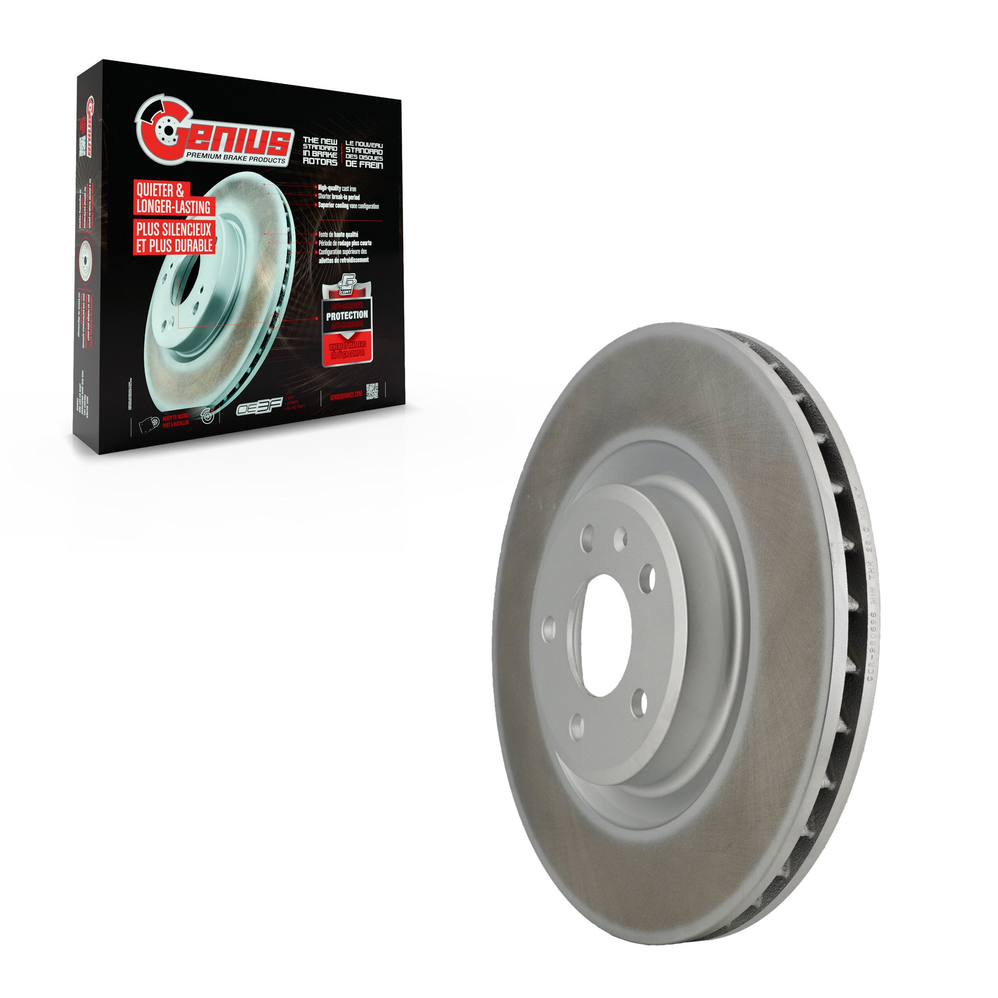Genius GCR-980696 Disc Brake Rotor for 2008-2024 Audi Q5, Porsche Macan, Audi A6 - Front
