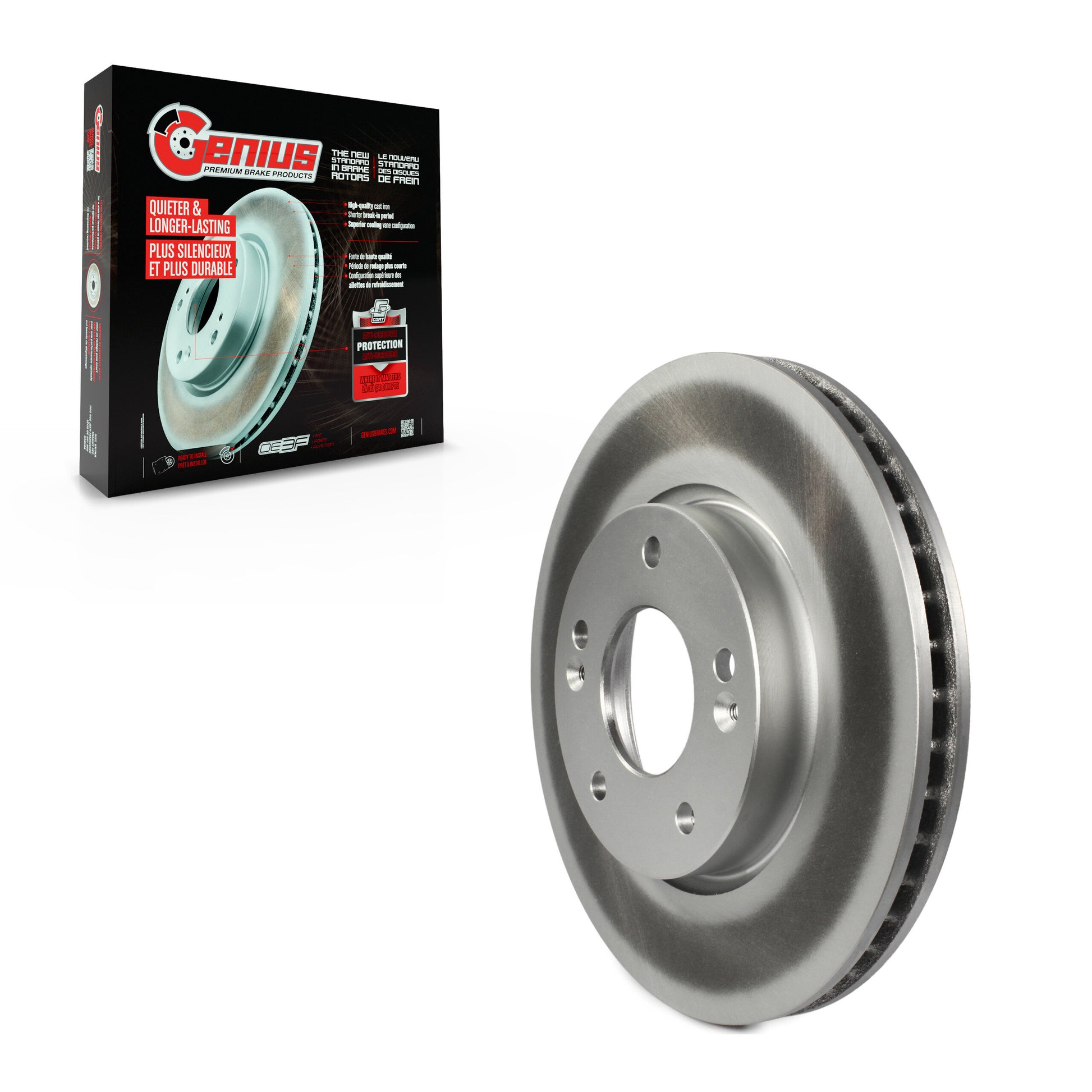 Genius GCR-980752 Disc Brake Rotor for 2010-2013 Kia Forte5, Kia Forte, Kia Forte Koup - Front