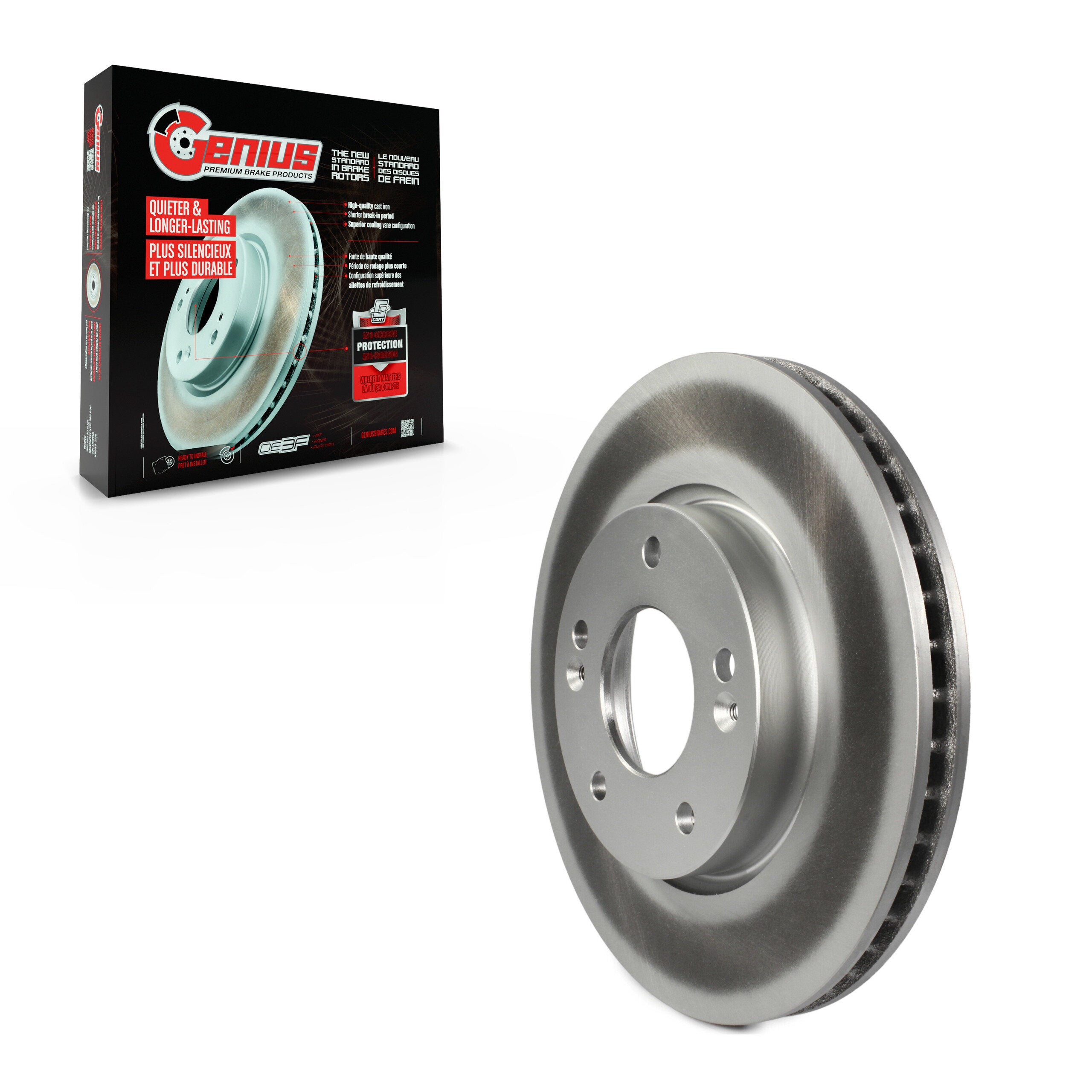 Genius GCR-980752 Disc Brake Rotor for 2010-2013 Kia Forte5, Kia Forte, Kia Forte Koup - Front
