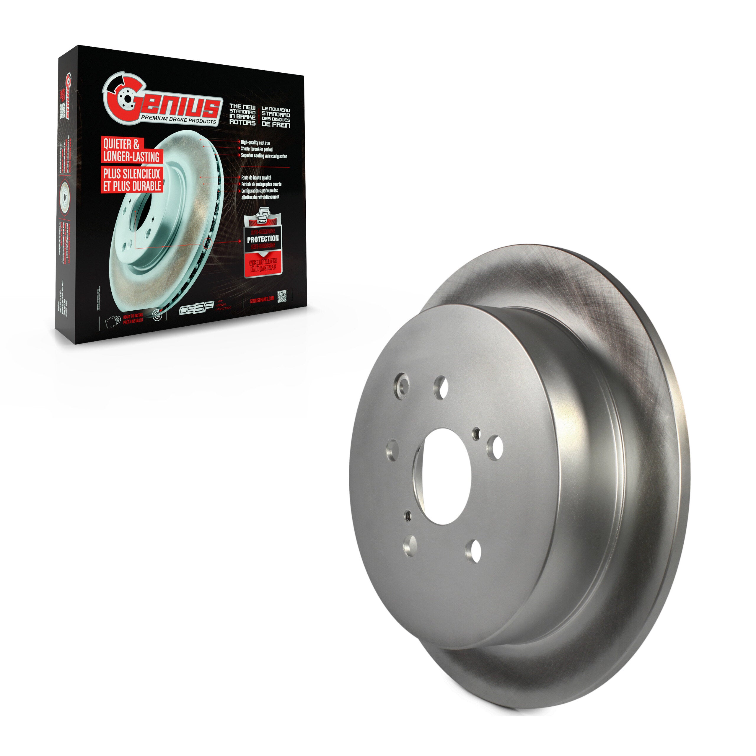 Genius GCR-980757 Disc Brake Rotor for 2010-2020 Toyota Highlander, Toyota Sienna, Lexus RX350 - Rear