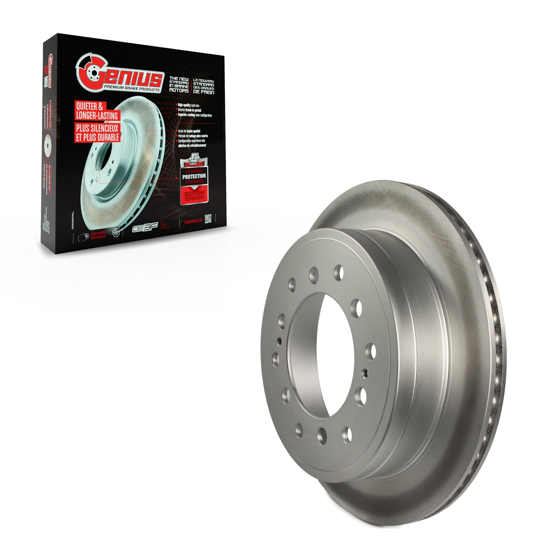 Genius GCR-980780 Disc Brake Rotor for 2010-2024 Lexus GX460, Toyota 4Runner, Toyota FJ Cruiser - Rear