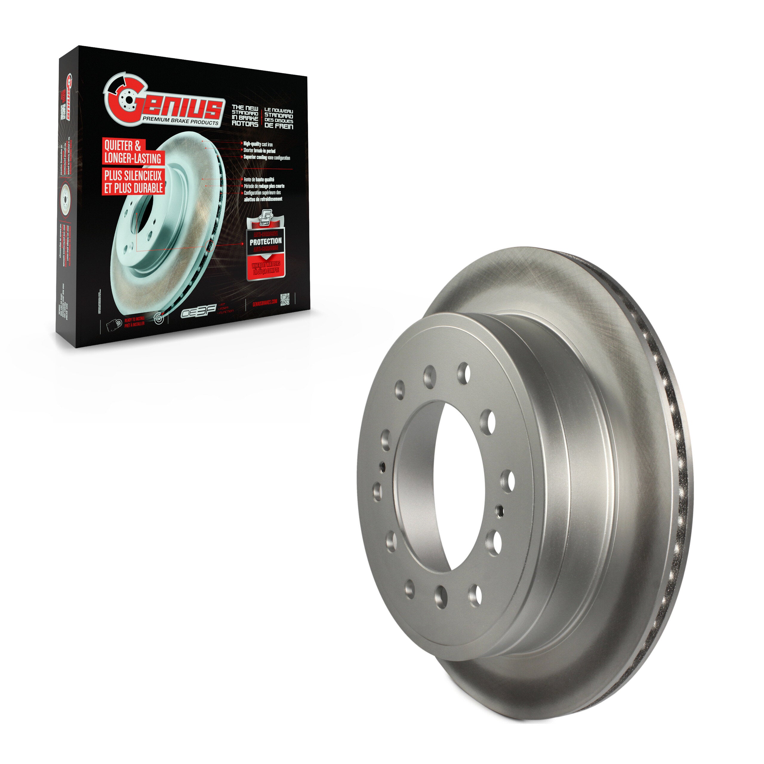Genius GCR-980780 Disc Brake Rotor for 2010-2024 Lexus GX460, Toyota 4Runner, Toyota FJ Cruiser - Rear
