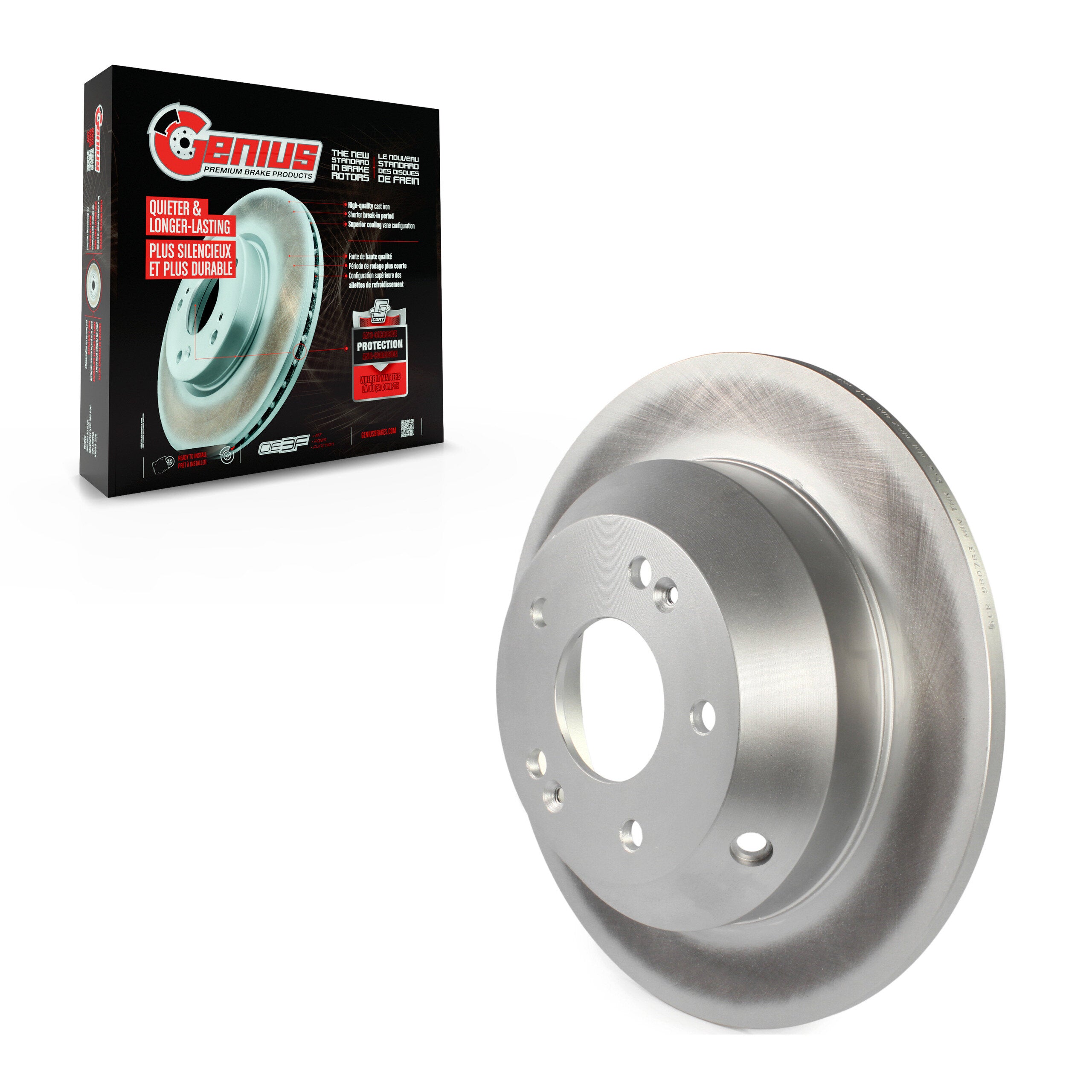 Genius GCR-980783 Disc Brake Rotor for 2010-2021 Kia Sedona, Hyundai Santa Fe Sport, Hyundai Santa Fe XL - Rear