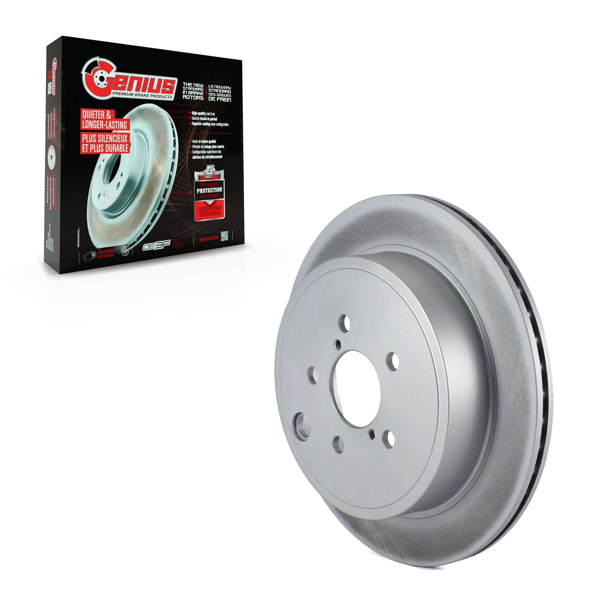 Genius GCR-980785 Disc Brake Rotor for 2010-2024 Subaru BRZ, Toyota GR86, Toyota 86 - Rear