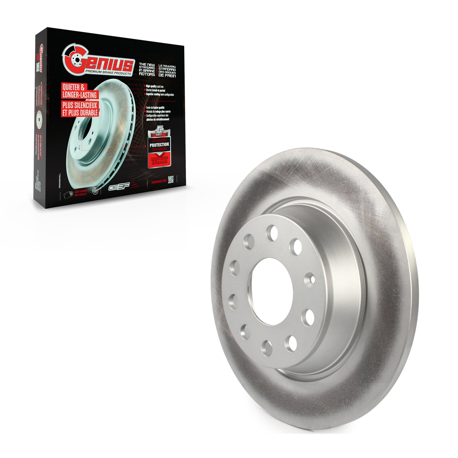 Genius GCR-980791 Disc Brake Rotor for 2006-2018 Volkswagen CC, Volkswagen Tiguan Limited, Audi Q3 - Rear