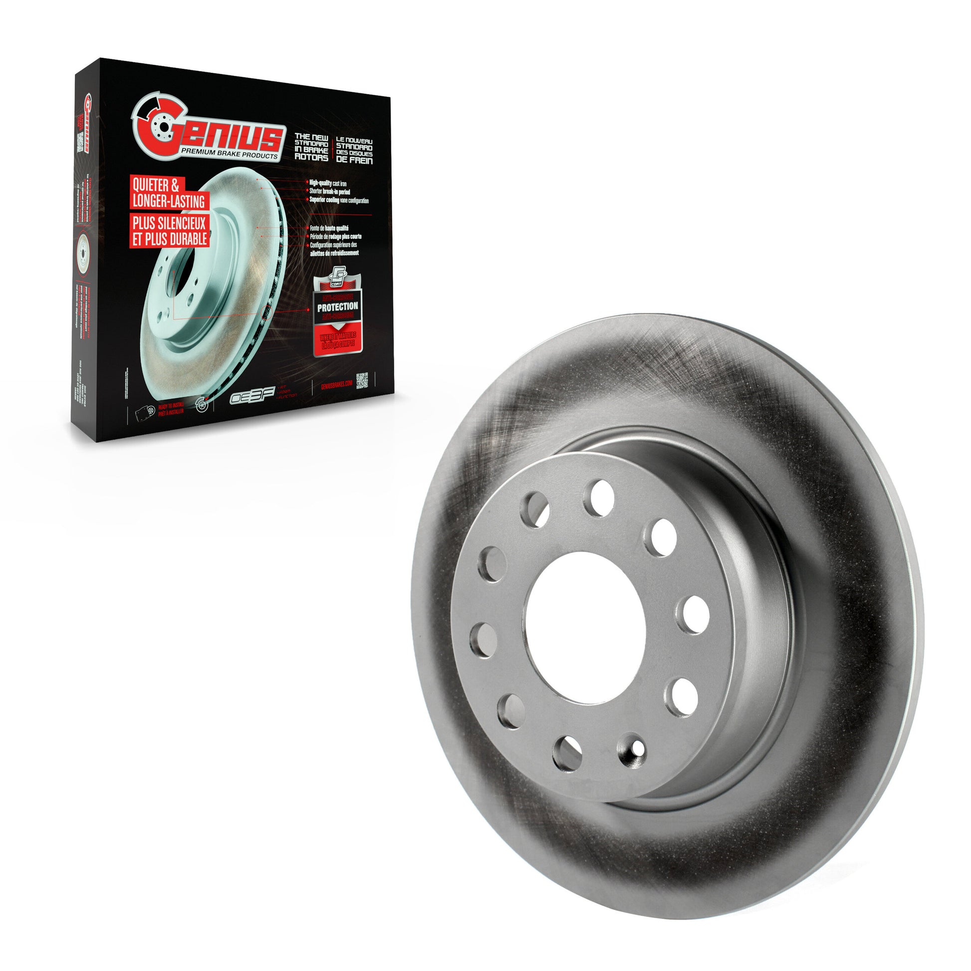 Genius GCR-980798 Disc Brake Rotor for 2009-2025 Audi A3, Audi A3 Quattro, Volkswagen Taos - Rear
