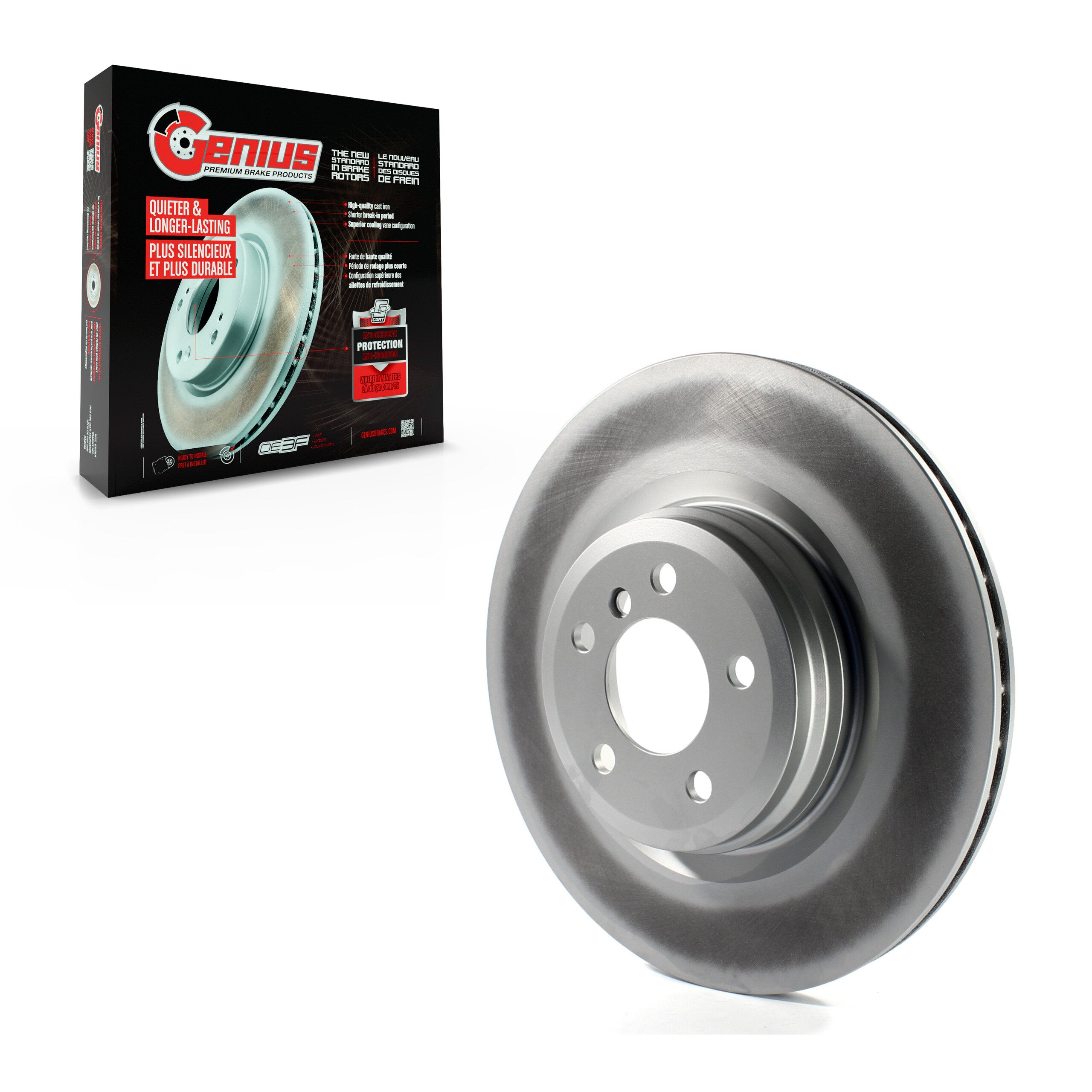 Genius GCR-980804 Disc Brake Rotor for 2009-2019 BMW Alpina B6 Gran Coupe, BMW Alpina B6 xDrive Gran Coupe, BMW ActiveHybrid 7 - Rear