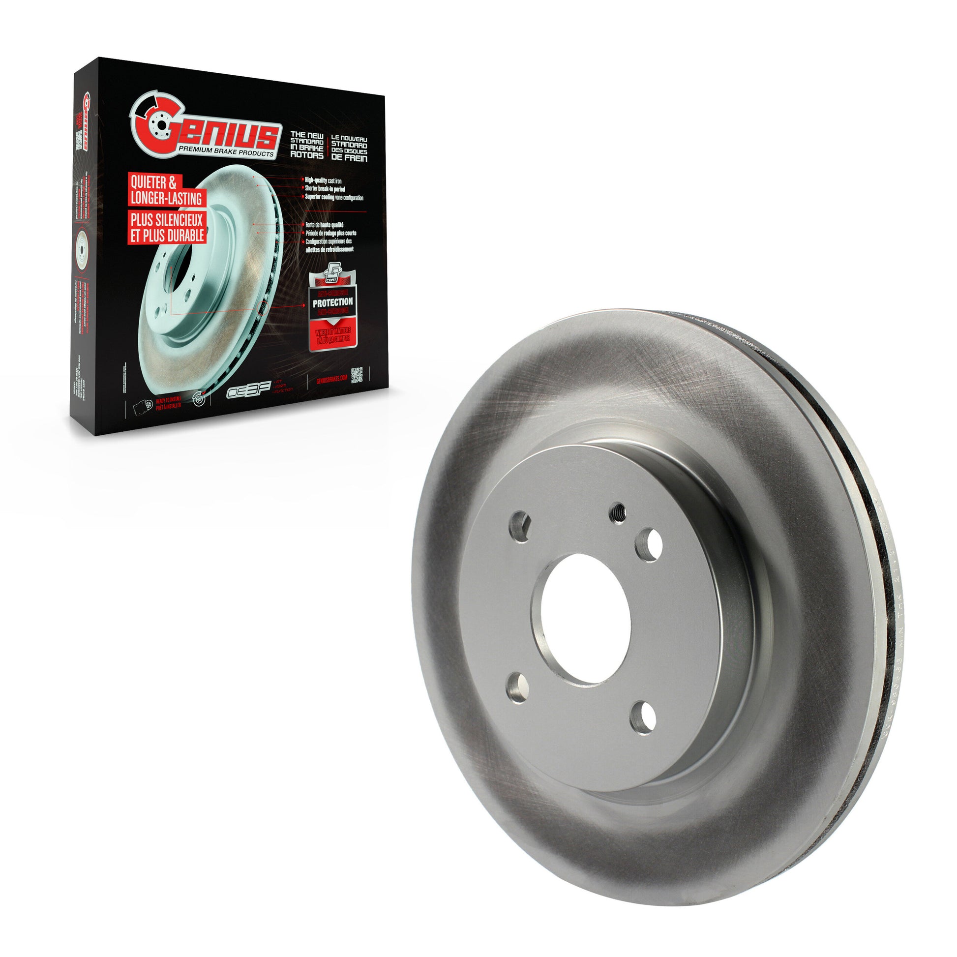 Genius GCR-980863 Disc Brake Rotor for 2011-2014 Mazda 2 - Front