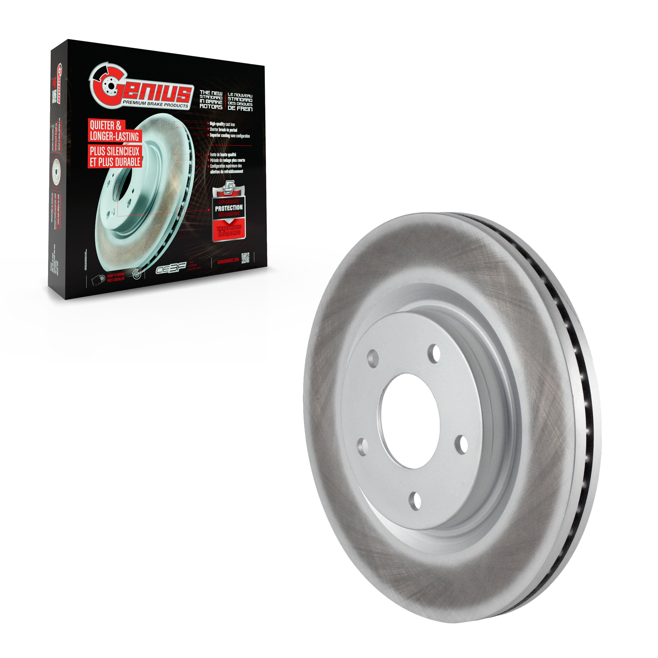 Genius GCR-980864 Disc Brake Rotor for 2011-2019 Nissan Juke, Nissan Sentra - Front