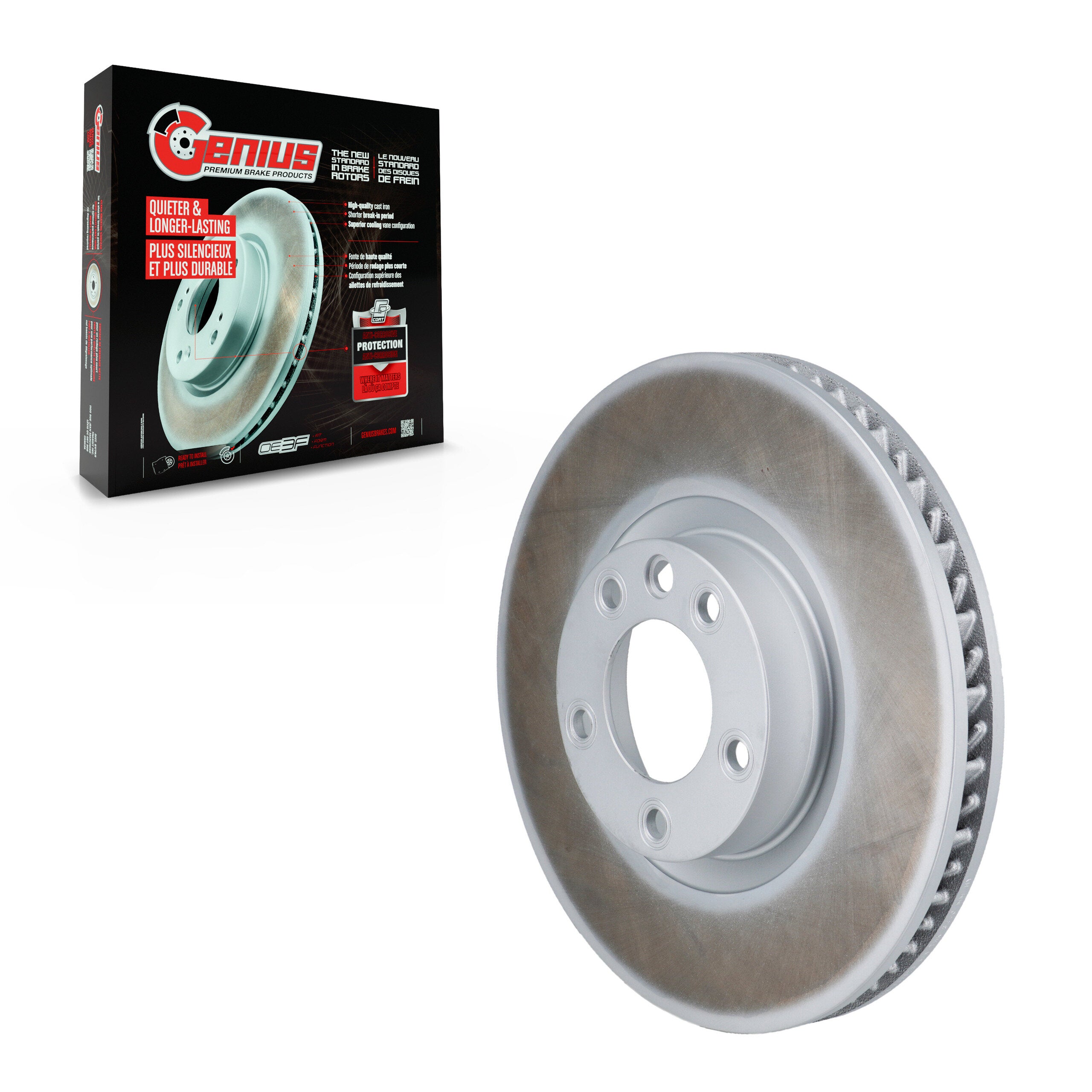 Genius GCR-980873 Disc Brake Rotor for 2011-2018 Porsche Cayenne, Volkswagen Touareg - Front Right