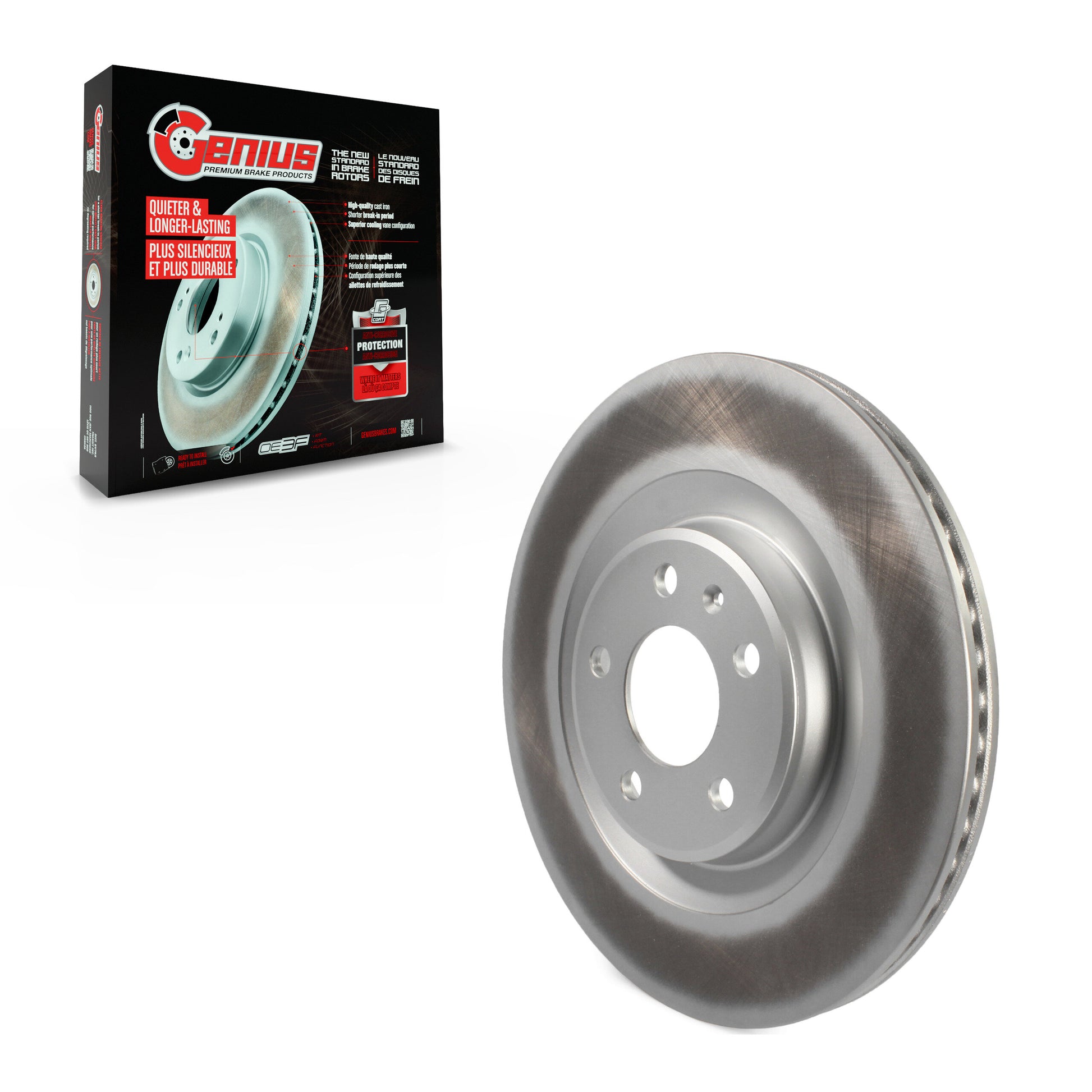 Genius GCR-980881 Disc Brake Rotor for 2011-2025 Audi A4 Quattro, Audi A5 Sportback, Audi A6 Quattro - Rear