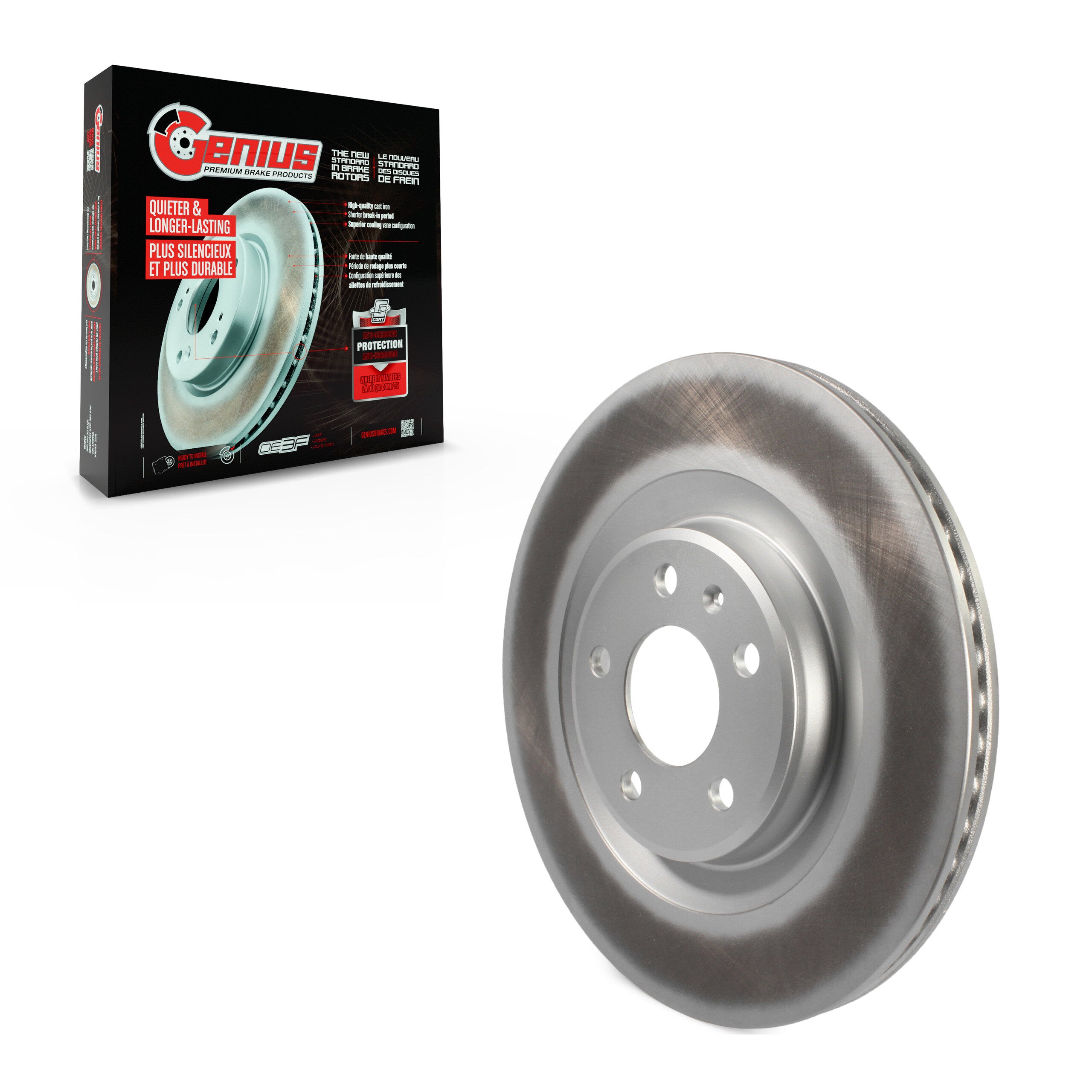 Genius GCR-980881 Disc Brake Rotor for 2011-2025 Audi A4 Quattro, Audi A5 Sportback, Audi A6 Quattro - Rear